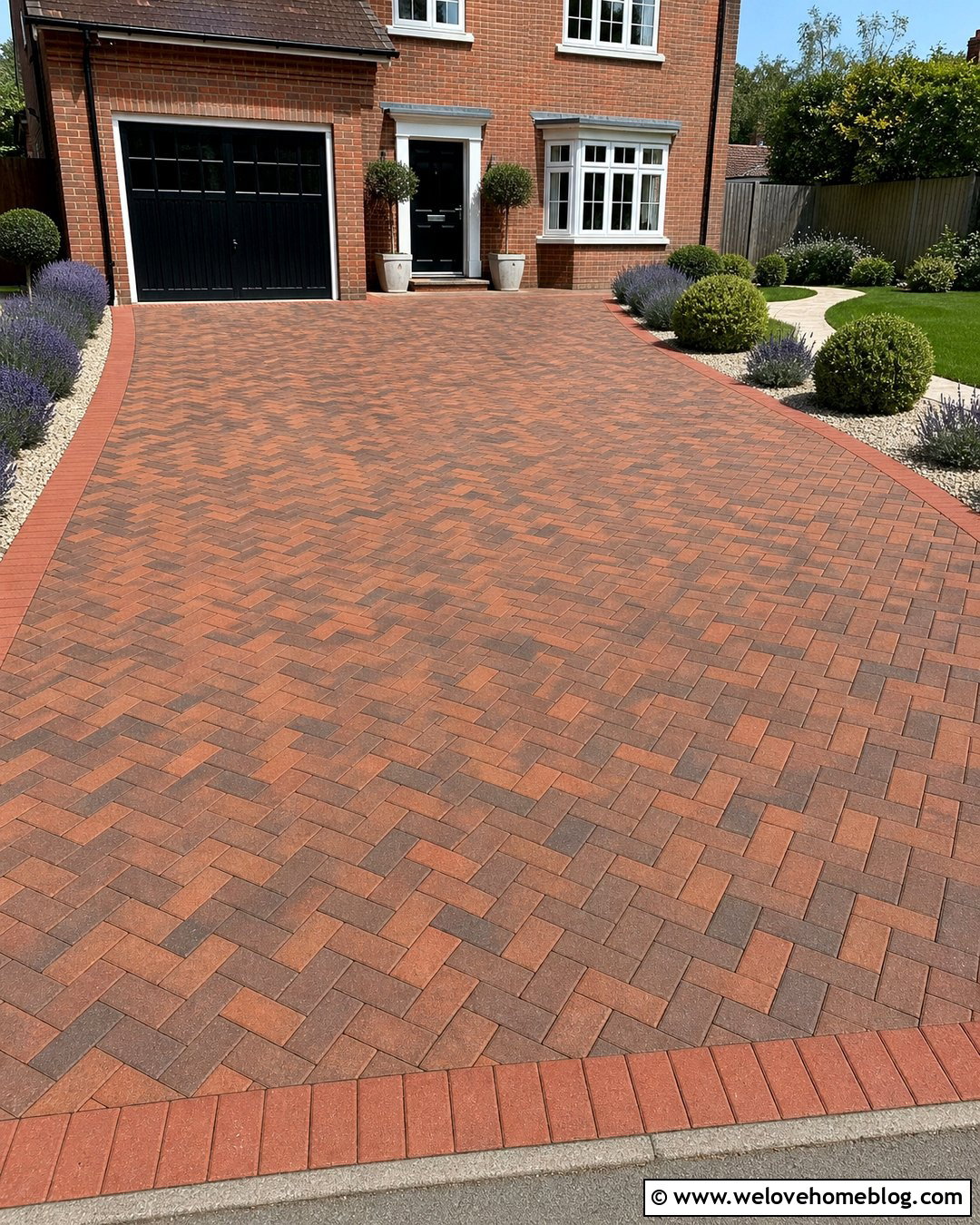 Brindle Block Paving Driveway With Brick Edging - 35 Block Paving Driveway Ideas