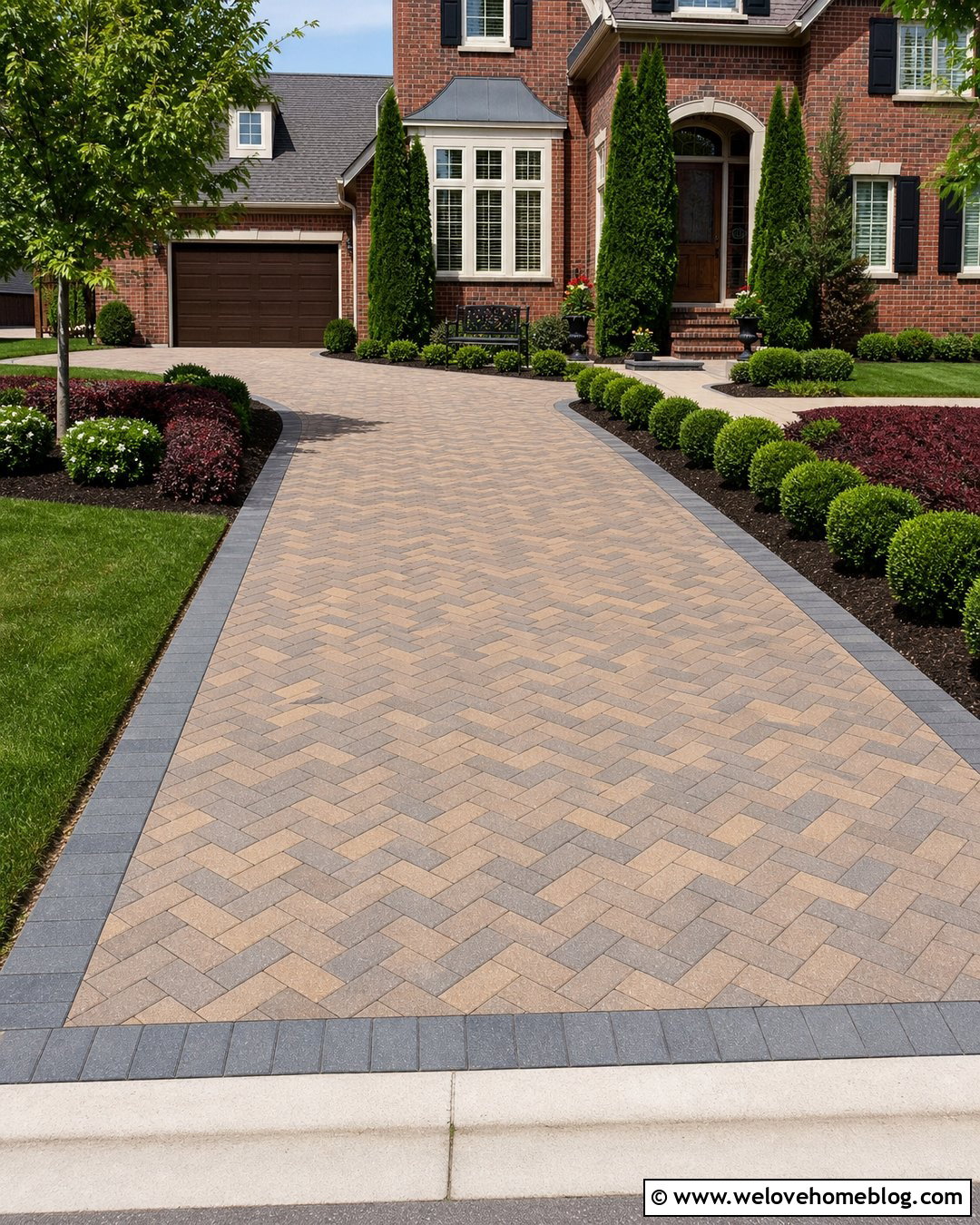 Brindle Block Paving Driveway With Charcoal Border - 20 Brindle Block Paving Driveway Ideas