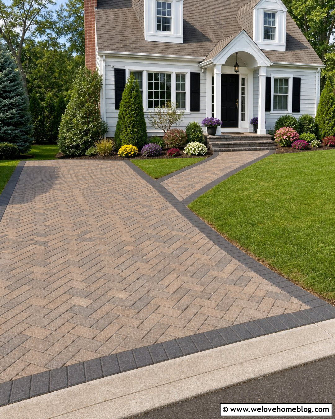 Brindle Block Paving Driveway With Matching Walkway - 20 Brindle Block Paving Driveway Ideas