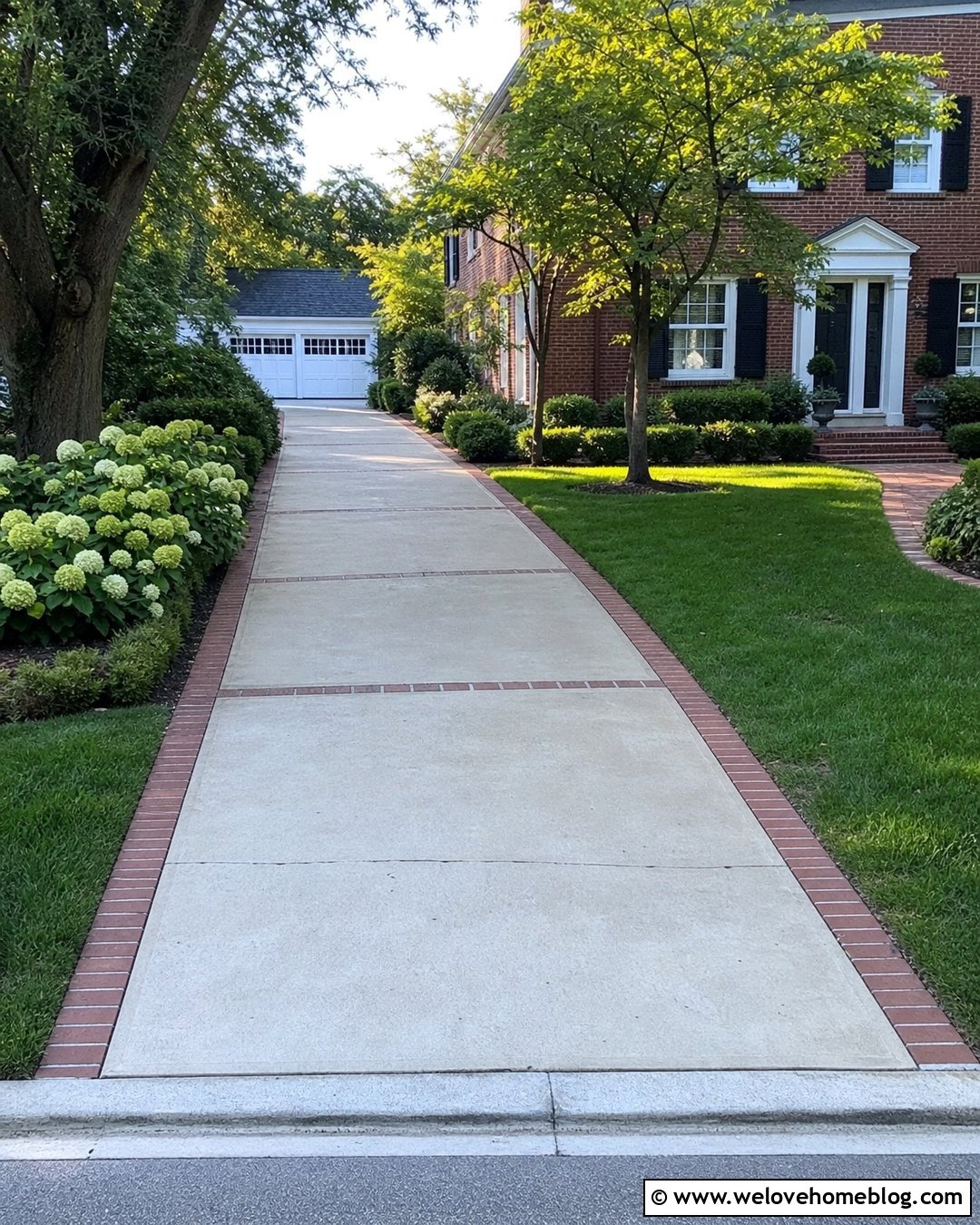 Broken Concrete Driveway With Brick Ribbons - 20 Broken Concrete Driveway Ideas