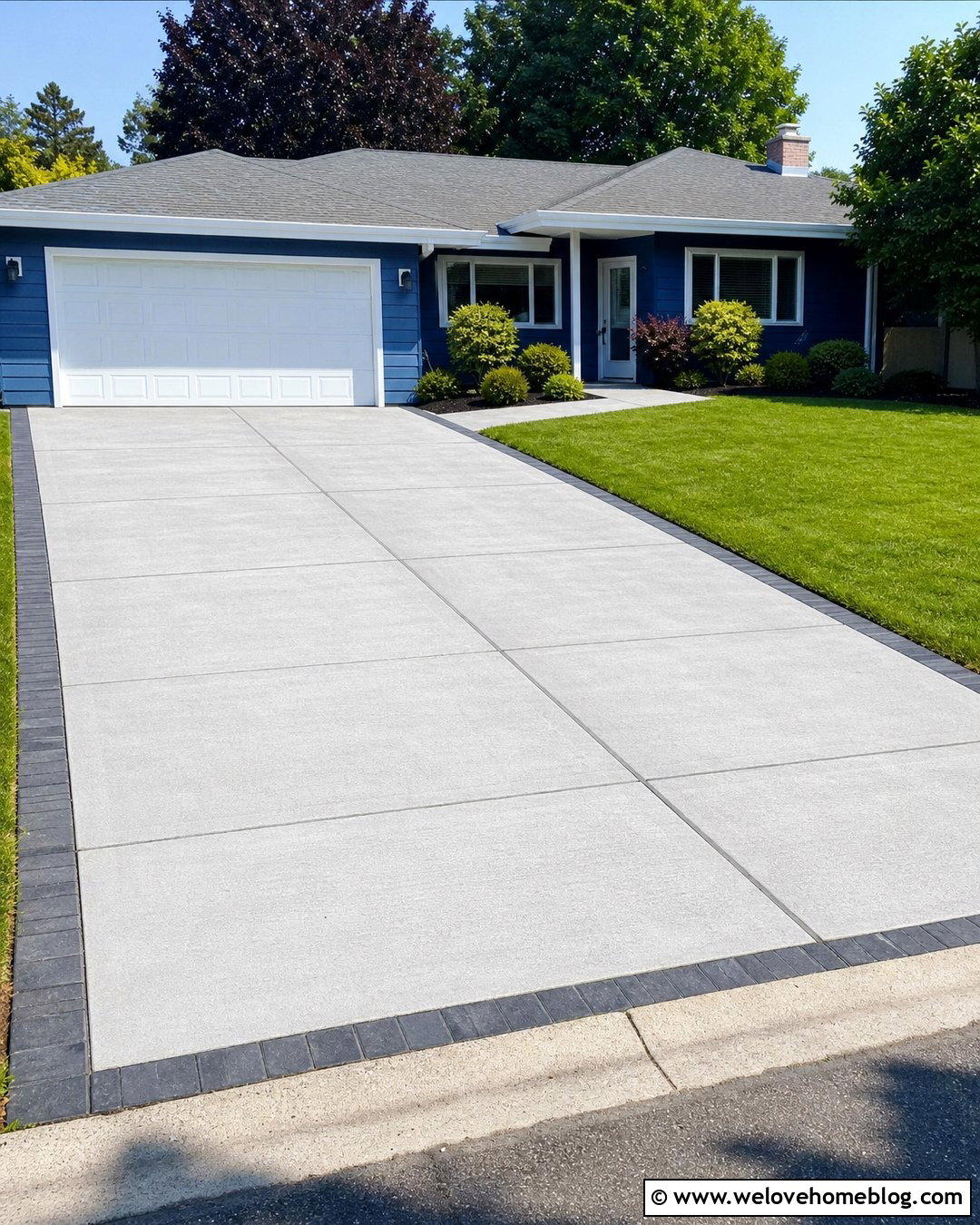 Broken Concrete Driveway With Replaced Slabs
