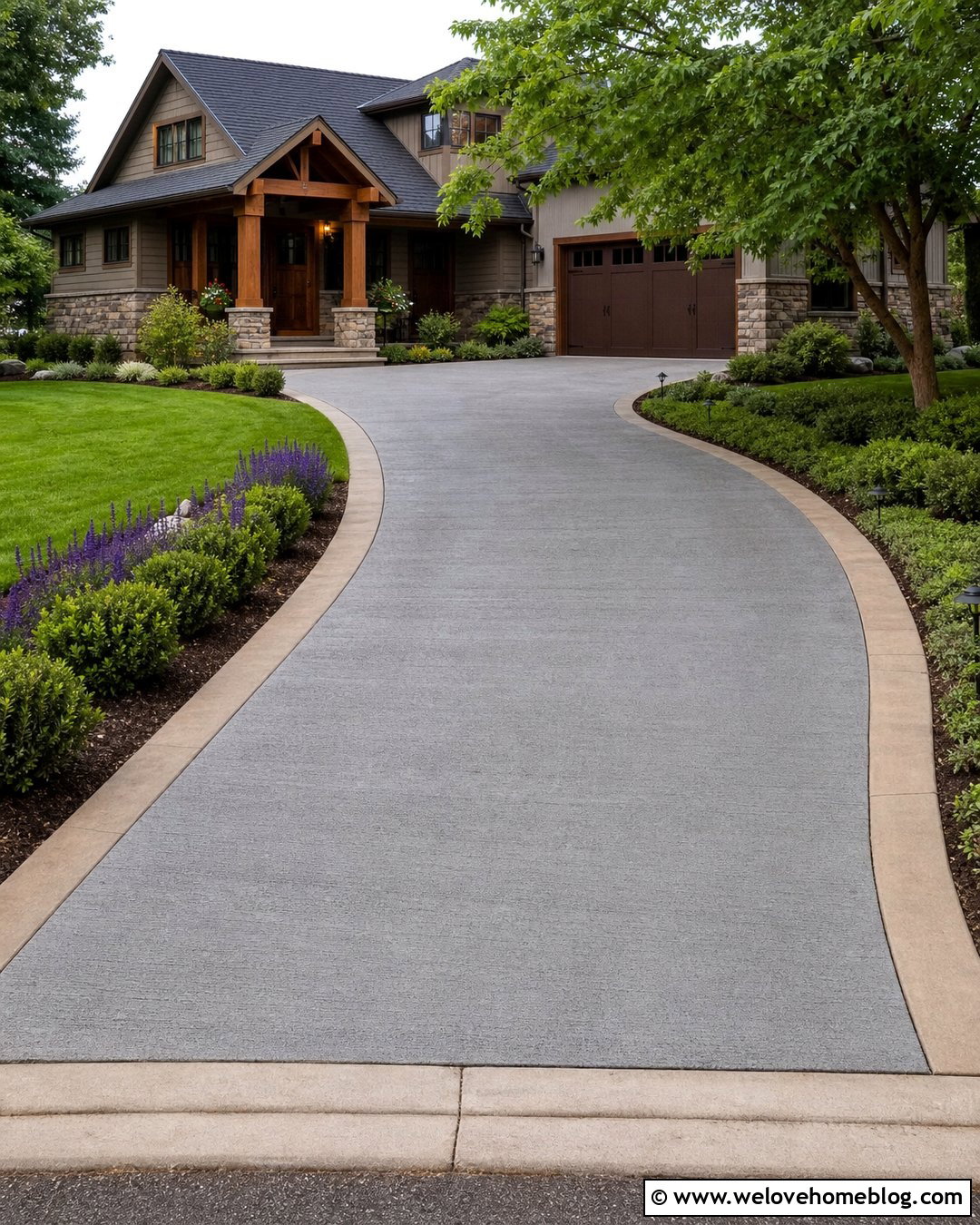 Broom Finish Concrete Driveway Overlay - 20 Driveway Overlay Ideas