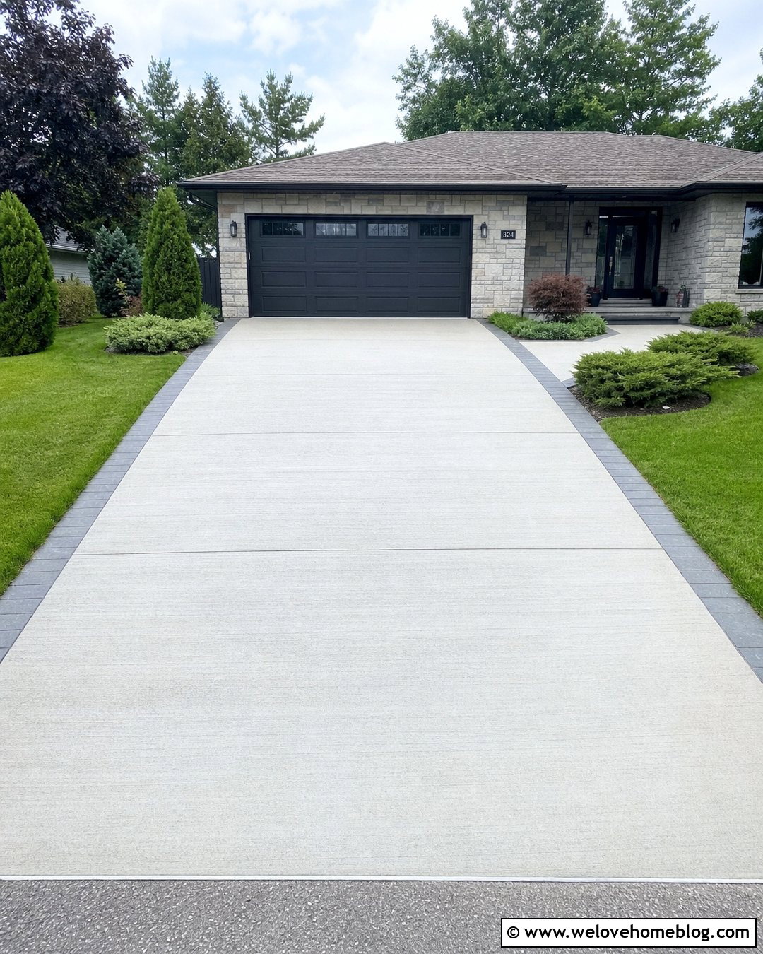 Broom Finish Concrete Driveway With Hairline Crack Repair - 20 Repairing Concrete Driveway Ideas