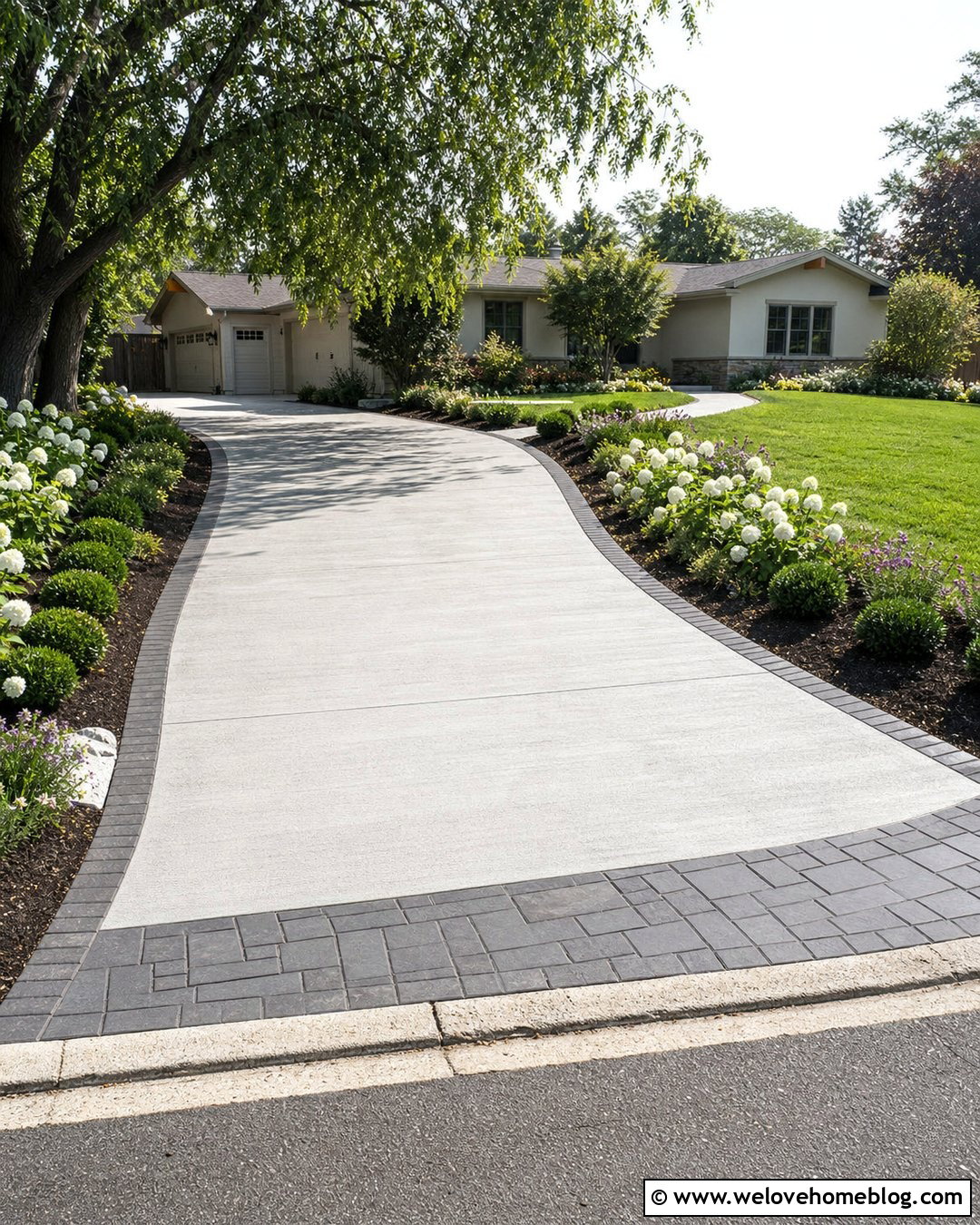 Broom Finished Concrete Driveway Flooring - 35 Driveway Flooring Ideas