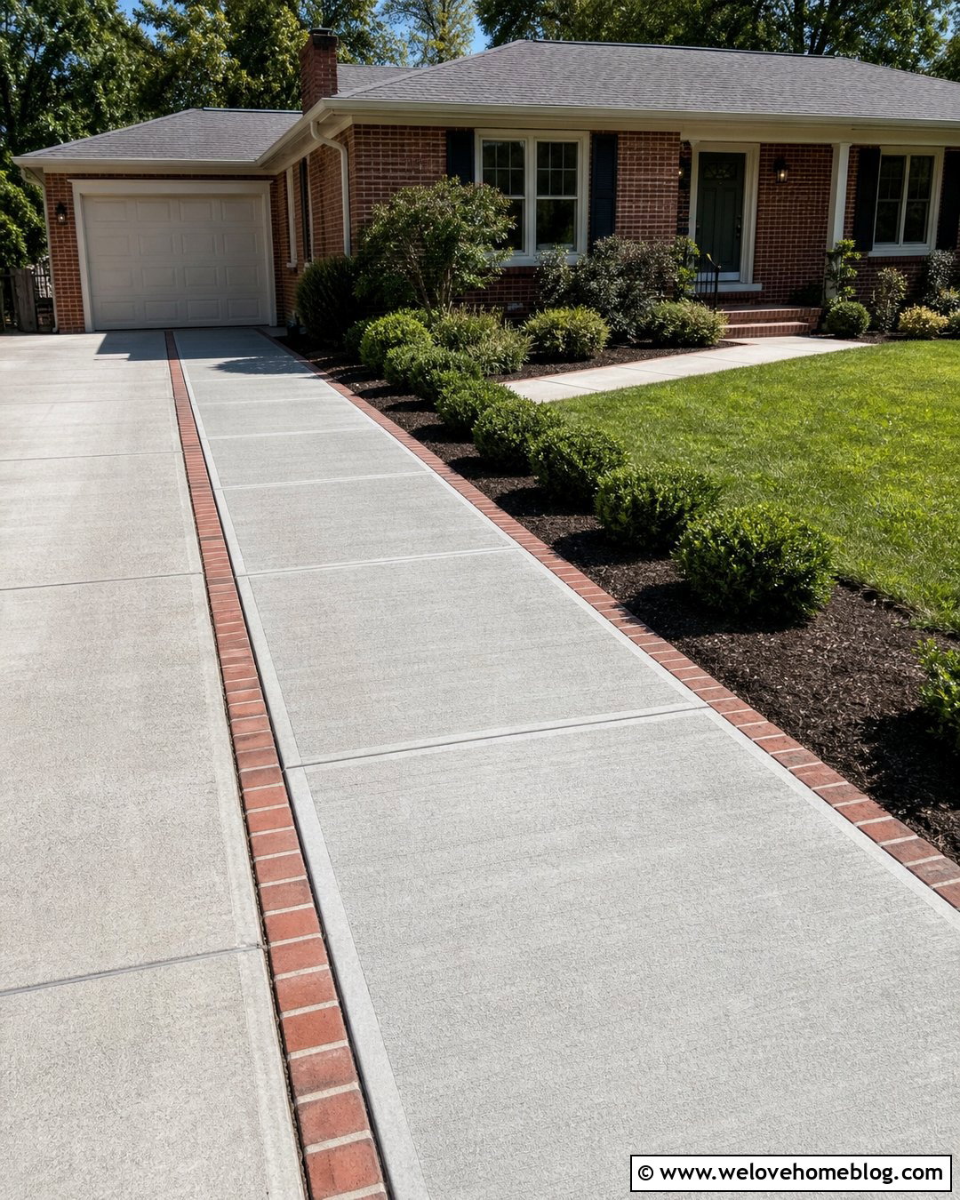 Broom Finished Concrete Side Parking - 40 widen driveway ideas