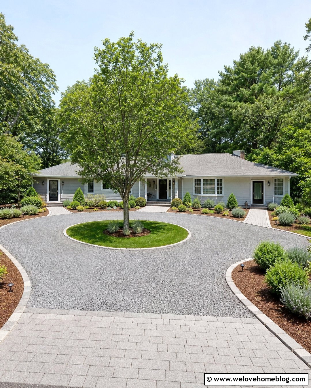 Budget Circular Driveway With Mixed Materials - 45 Circular Driveway Ideas