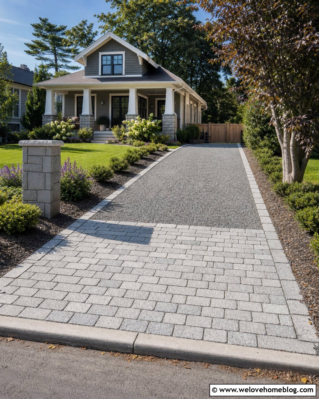 Budget Cobbled Driveway Apron - 35 Cobbled Driveway Ideas