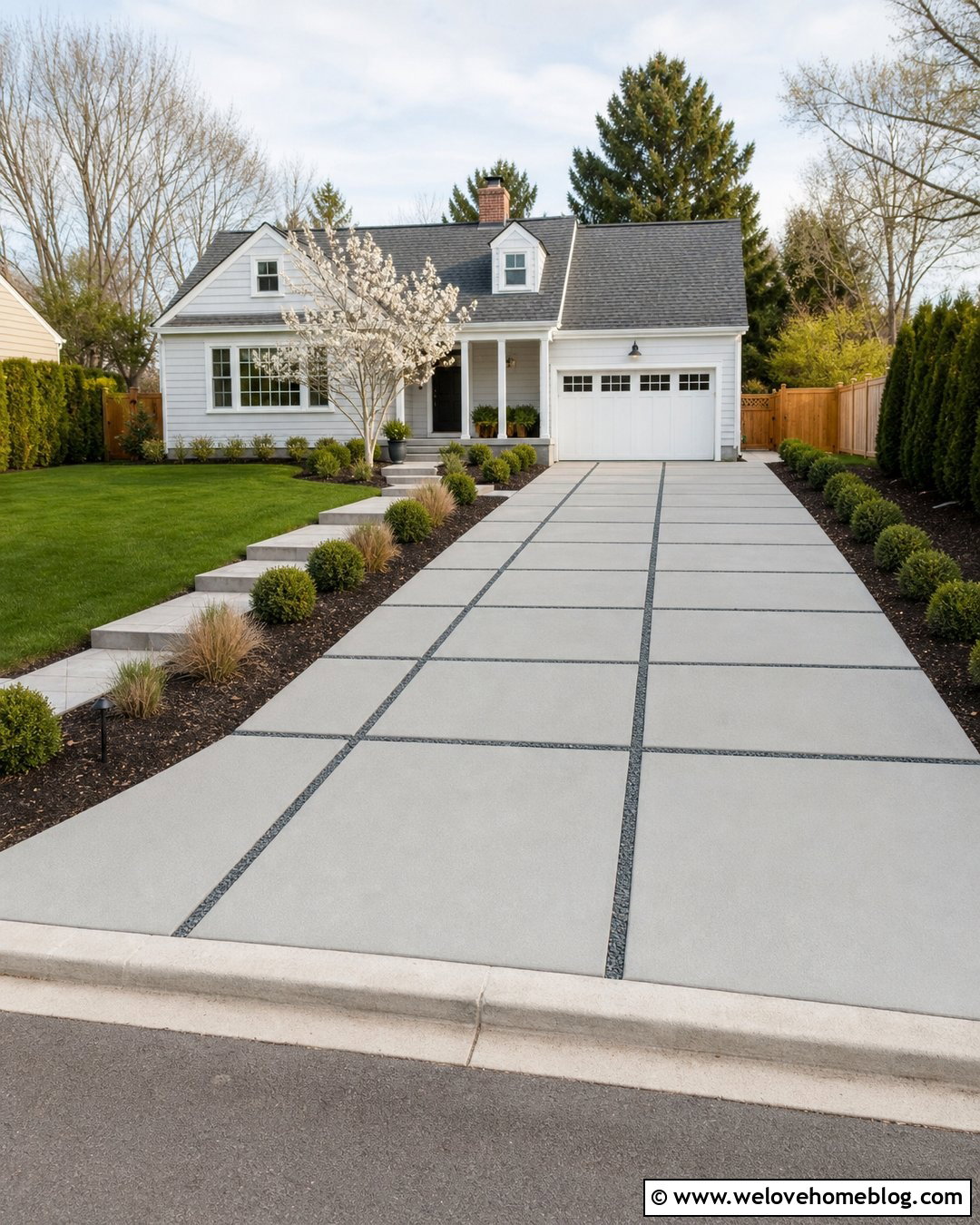 Budget Concrete Driveway Squares With Gravel Gaps - 20 Driveway Squares Ideas