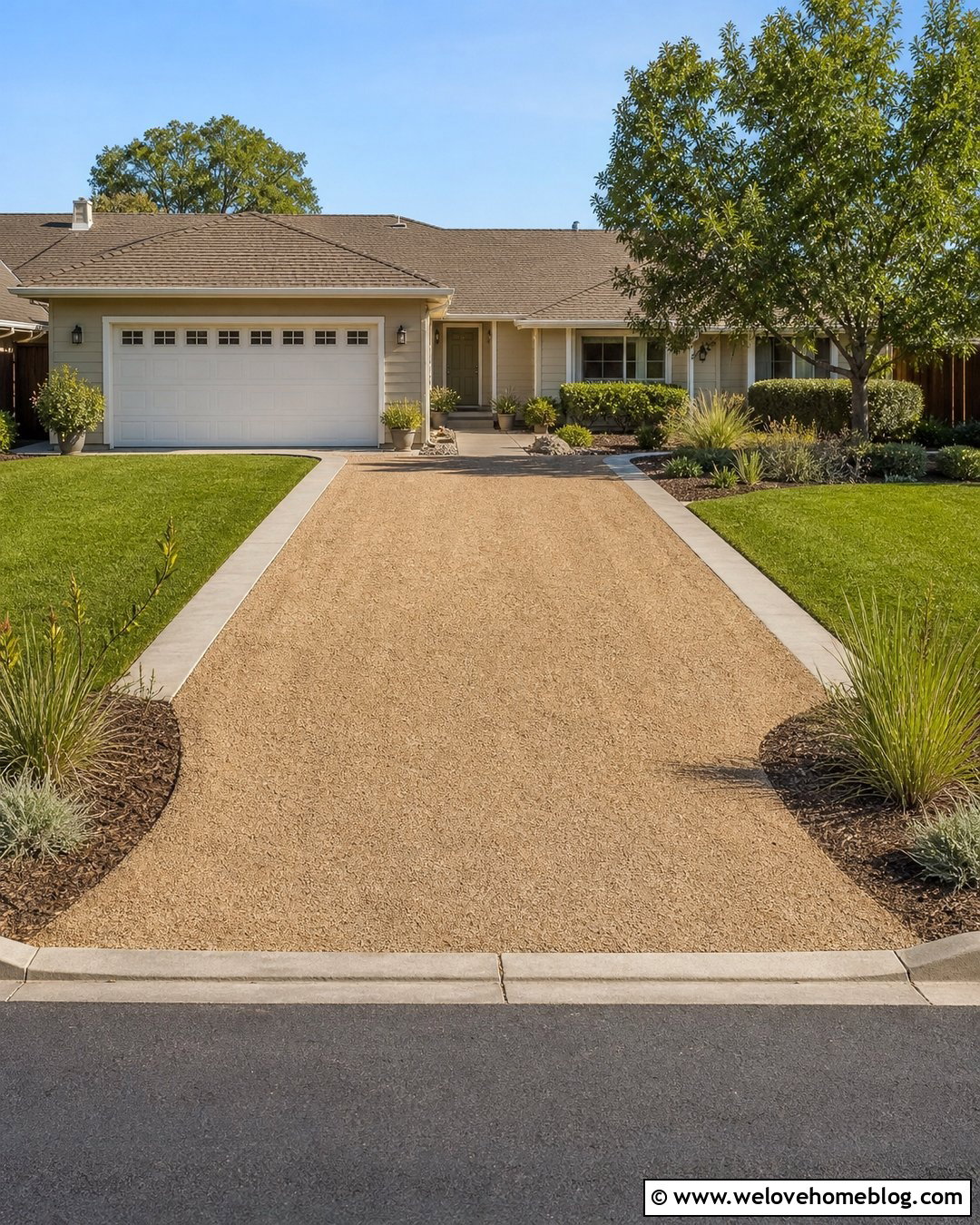 Budget Crushed Granite Driveway With Concrete Mow Strips - 25 Crushed Granite Driveway Ideas
