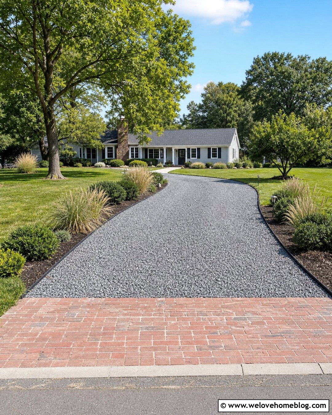 Budget Curved Gravel Driveway - 35 Curved Driveway Ideas