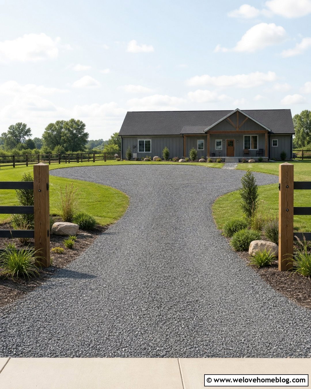 Budget Farm Driveway With Crushed Stone - 35 Farm Driveway Ideas