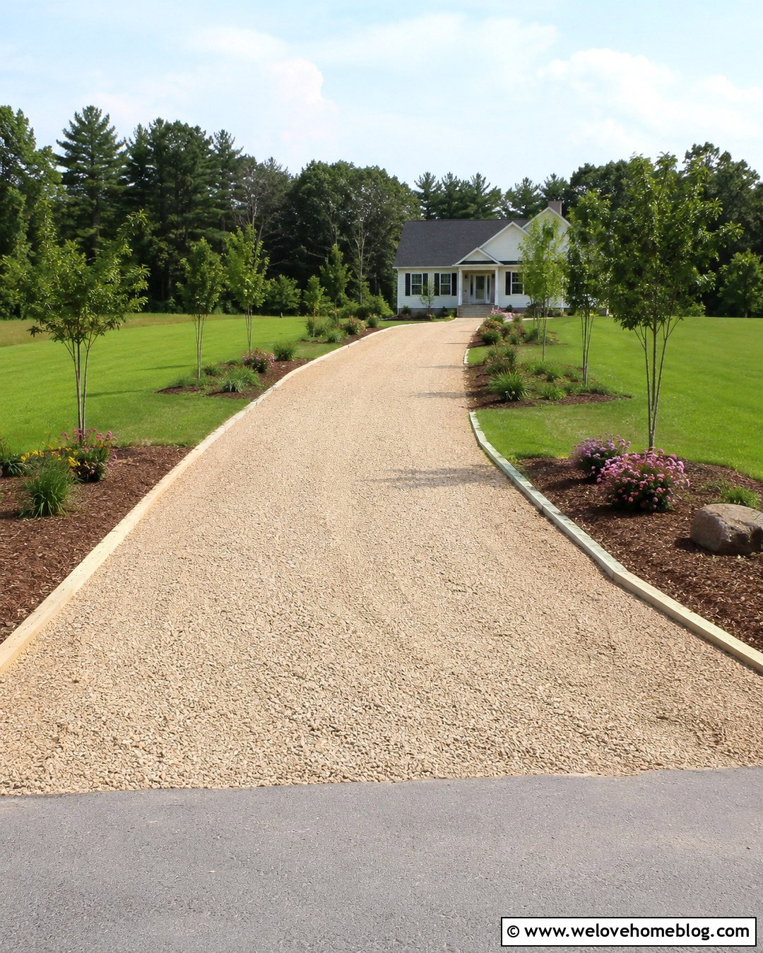 Budget Long Gravel Driveway With Mulch Beds - 20 long gravel driveway landscaping ideas