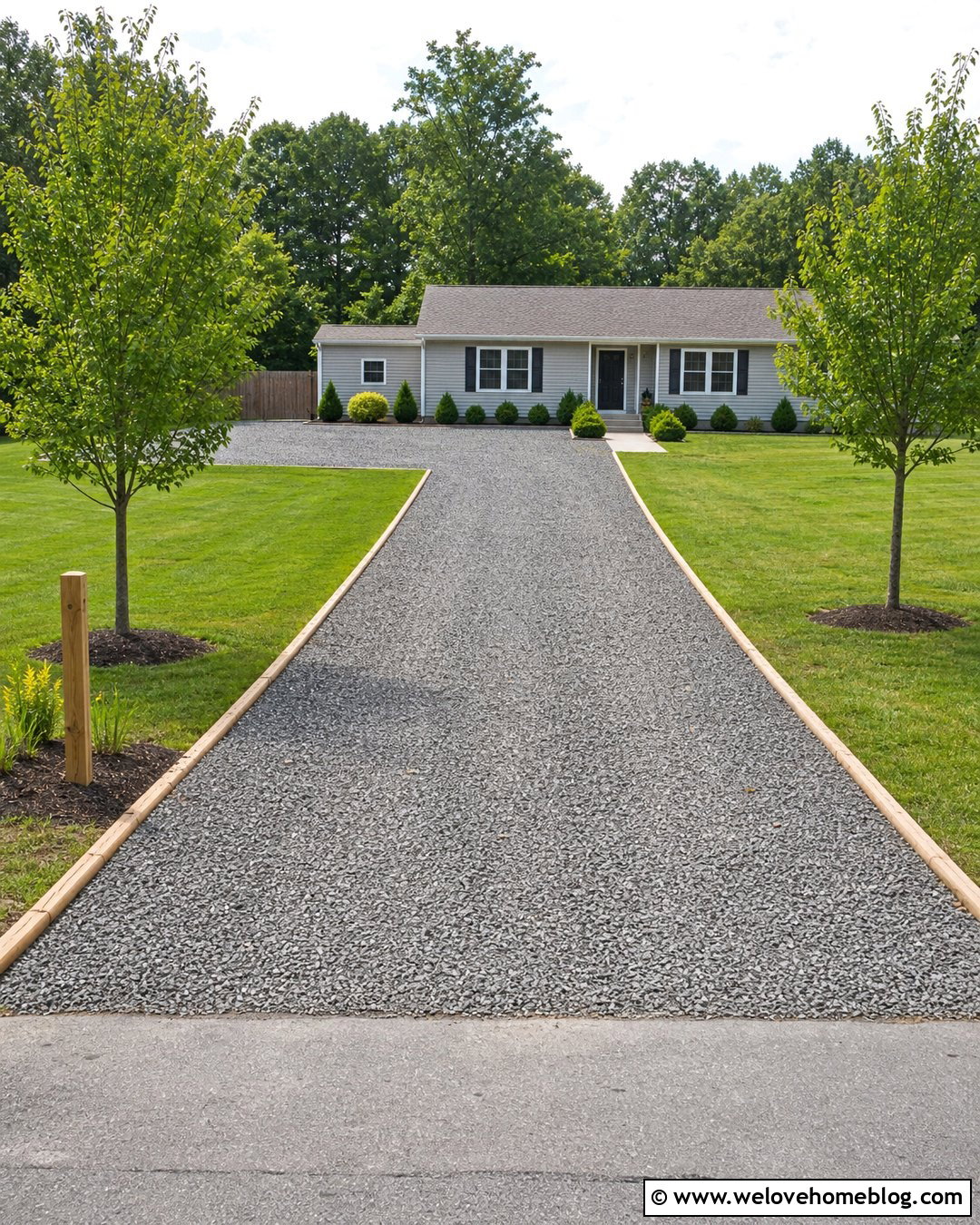 Budget Long Gravel Driveway With Simple Lawn Edging - 25 long gravel driveway ideas