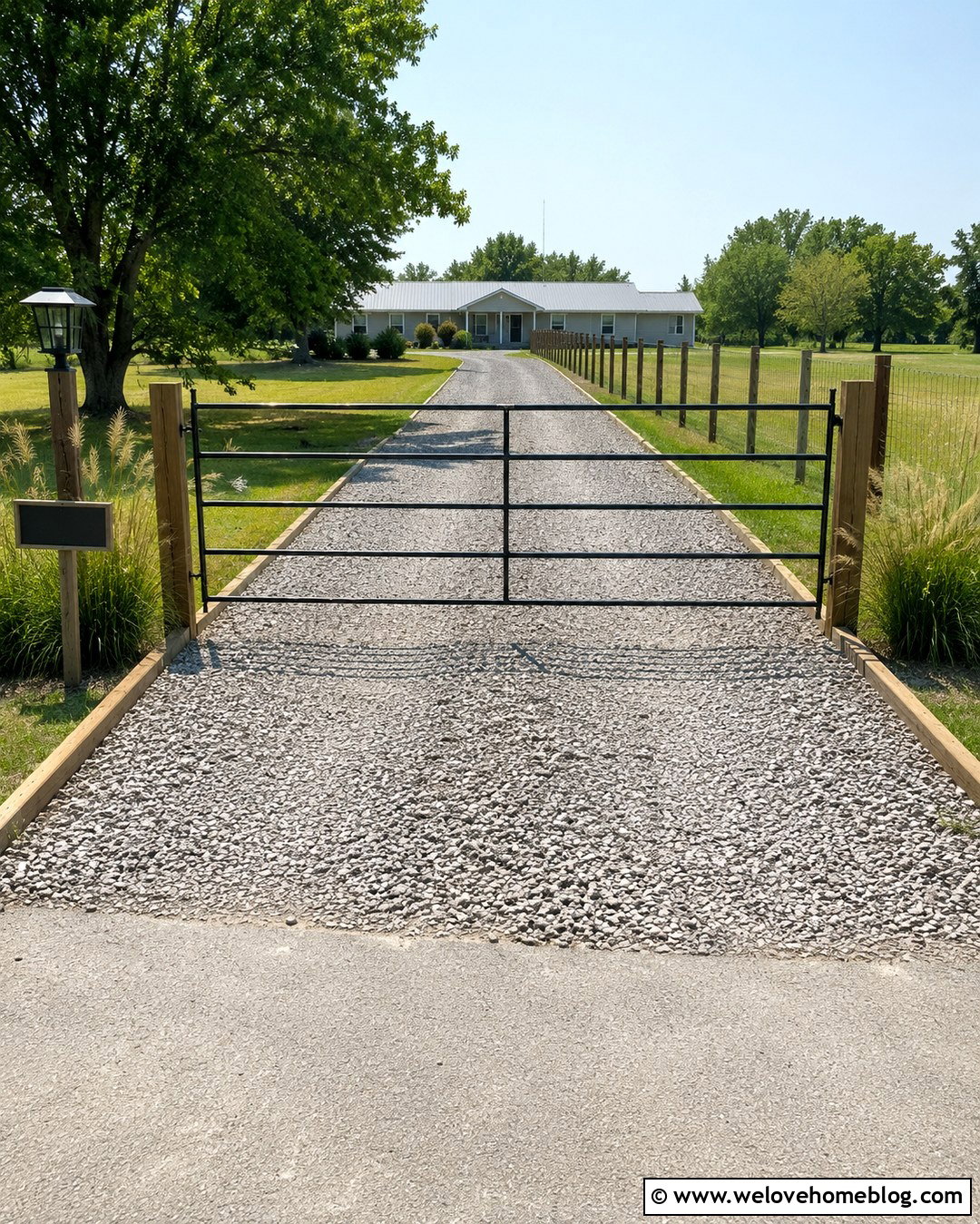 Budget Ranch Gate With Timber Posts - 20 ranch style gates driveway entrance ideas