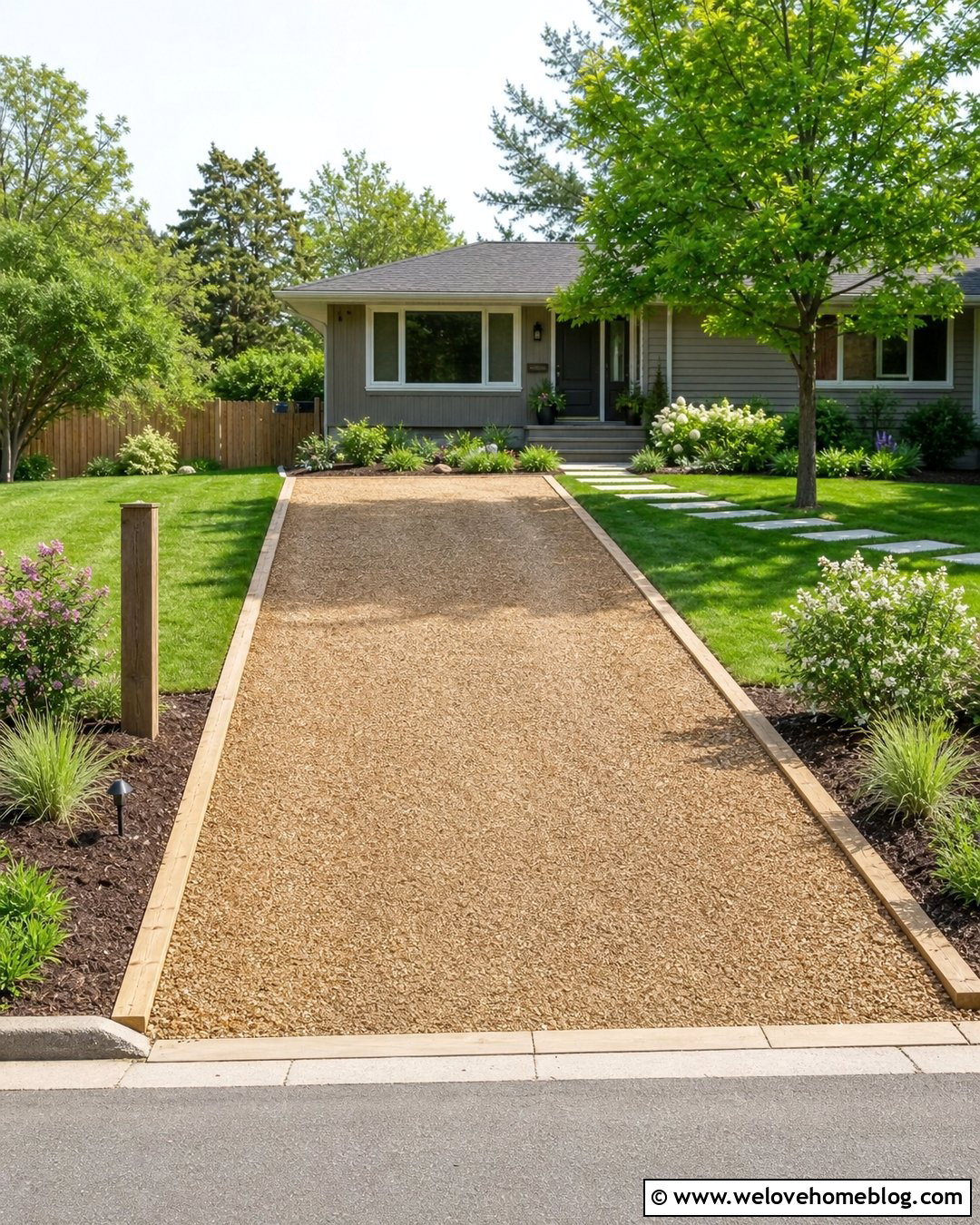 Budget Self Binding Gravel Driveway With Timber Borders - 20 self binding gravel driveways ideas