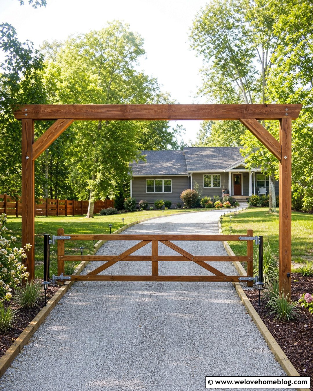 Budget Timber Frame Driveway Entrance - 20 Timber Frame Driveway Entrance Ideas