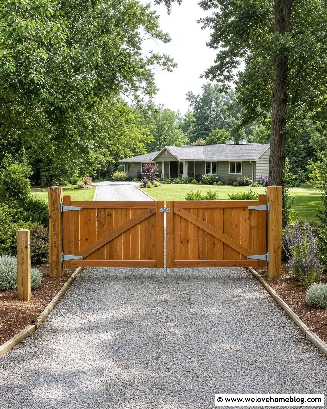 Budget Wood Driveway Gate With Crushed Gravel - 25 Wood Driveway Gate Ideas