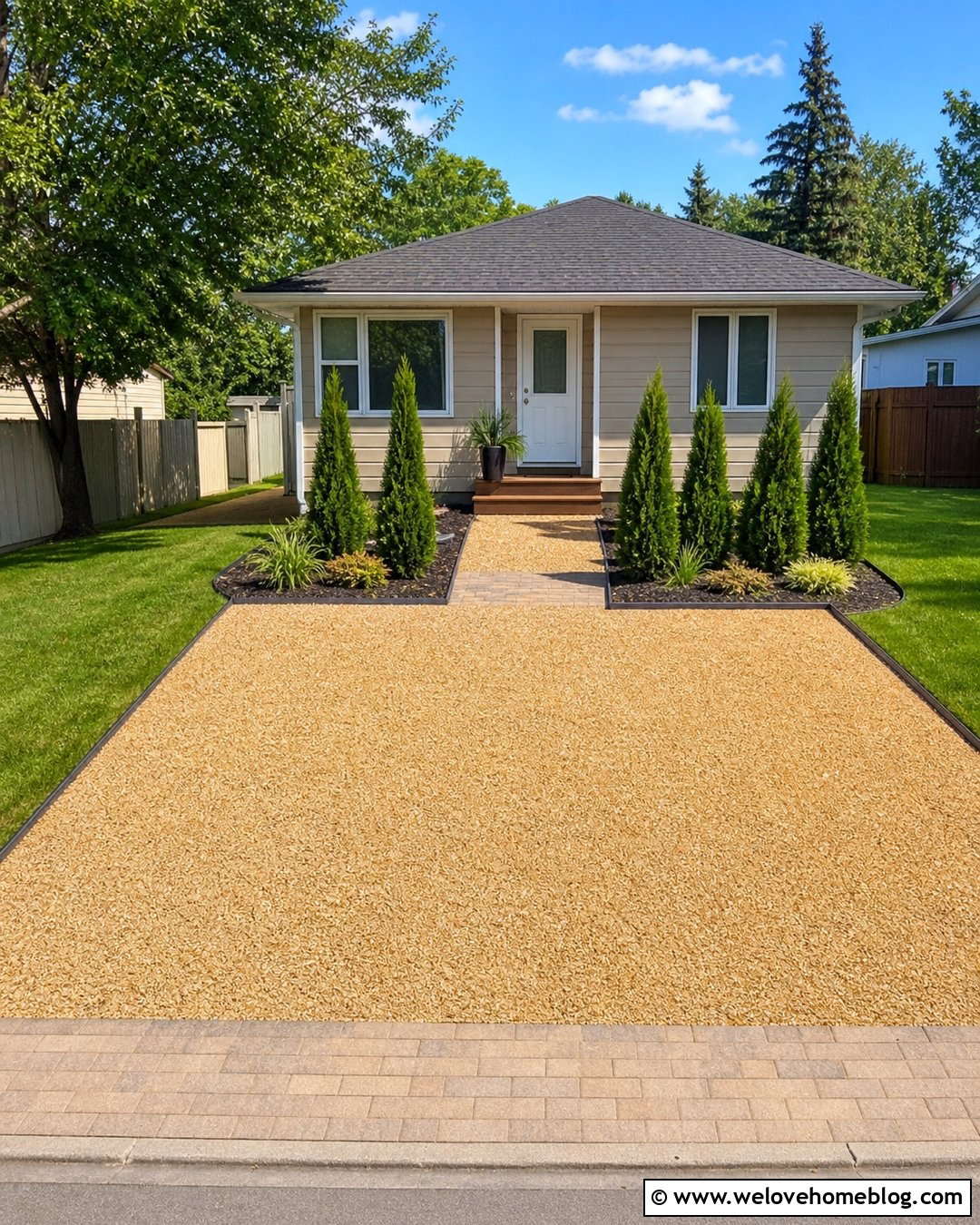 20 Yellow Gravel Driveway Ideas for Warm, Welcoming Curb Appeal