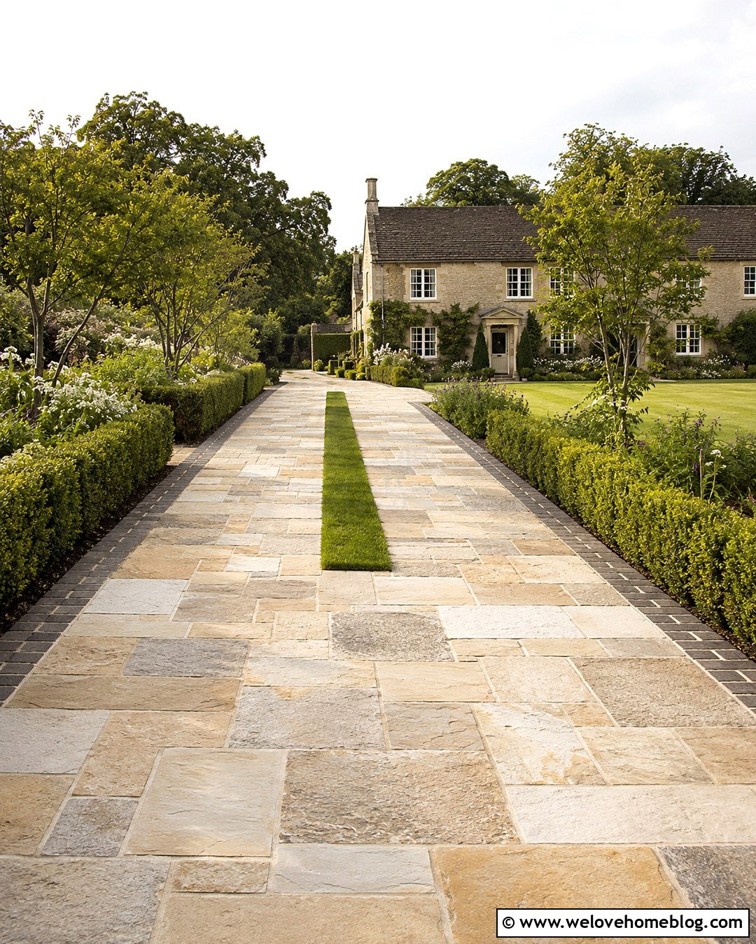 Buff Limestone Paver Driveway - 20 Driveway Colours Ideas