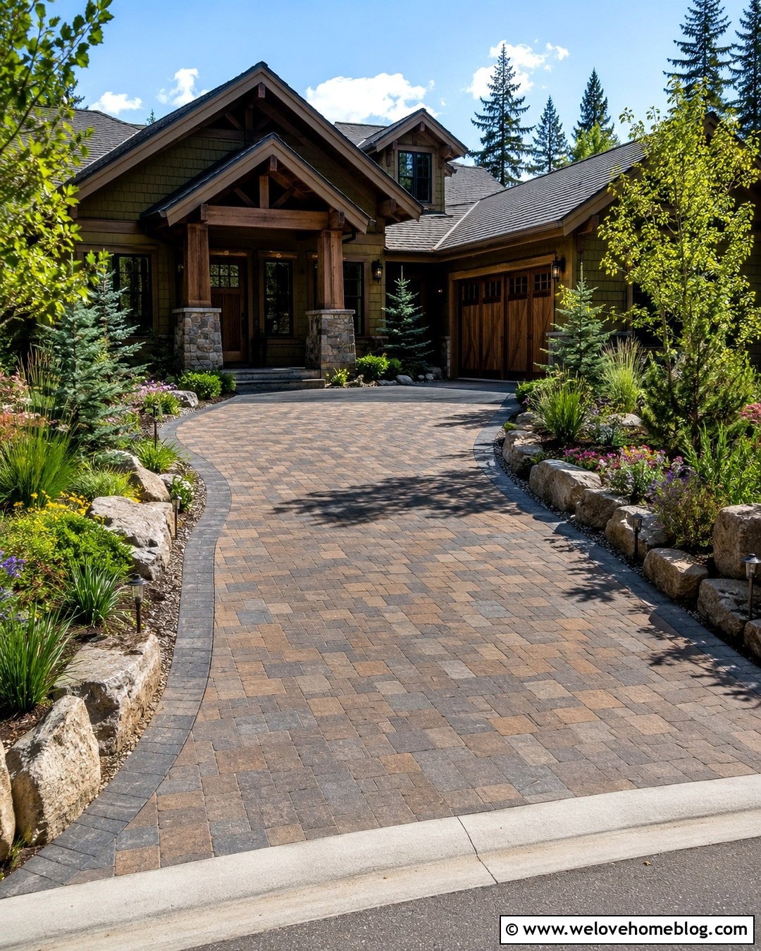 Cambridge Cobblestone Craftsman Driveway - 20 cambridge cobblestone driveway ideas