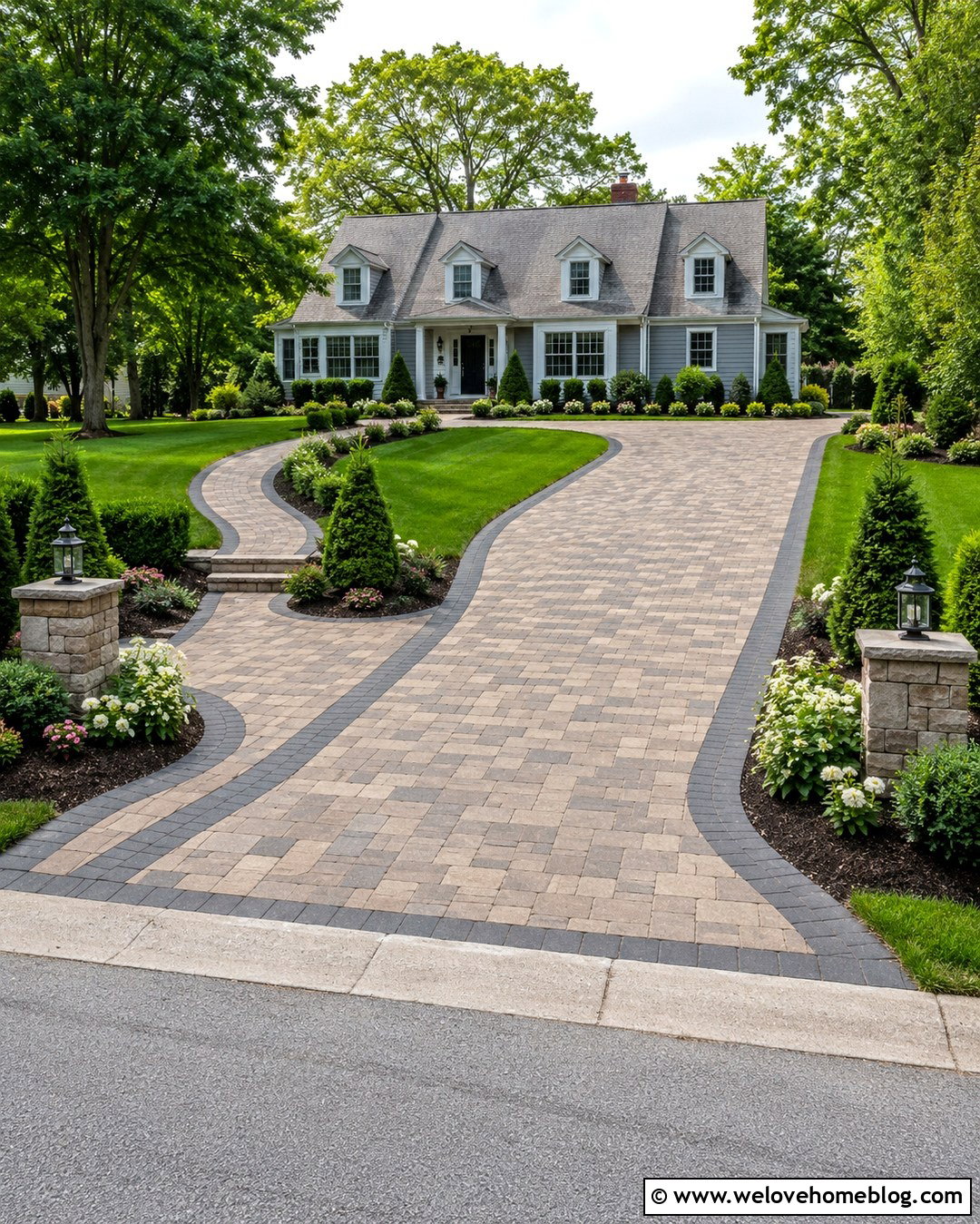 Cambridge Cobblestone Driveway With Matching Walkway - 20 cambridge cobblestone driveway ideas