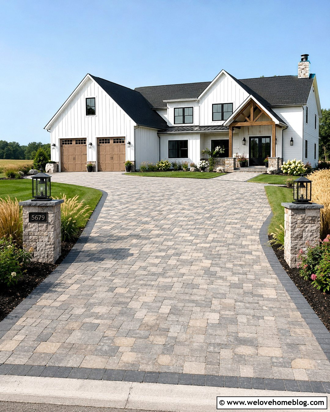 Cambridge Cobblestone Farmhouse Driveway - 20 cambridge cobblestone driveway ideas