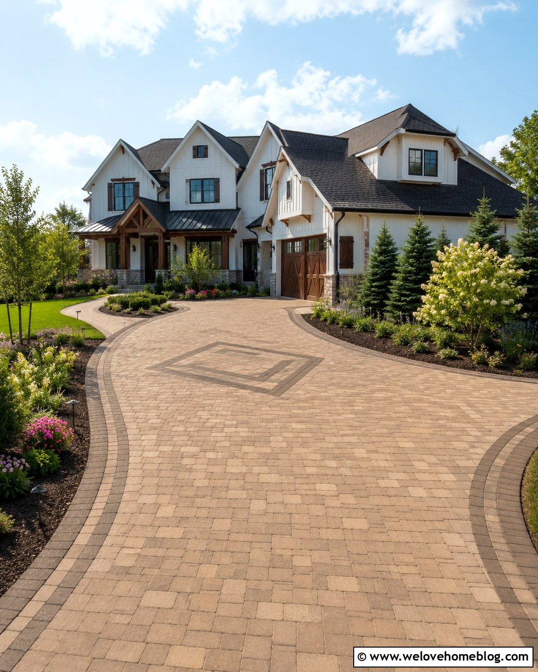 Cambridge Pavers For A Side Entry Garage - 20 Cambridge Pavingstones Driveway Ideas