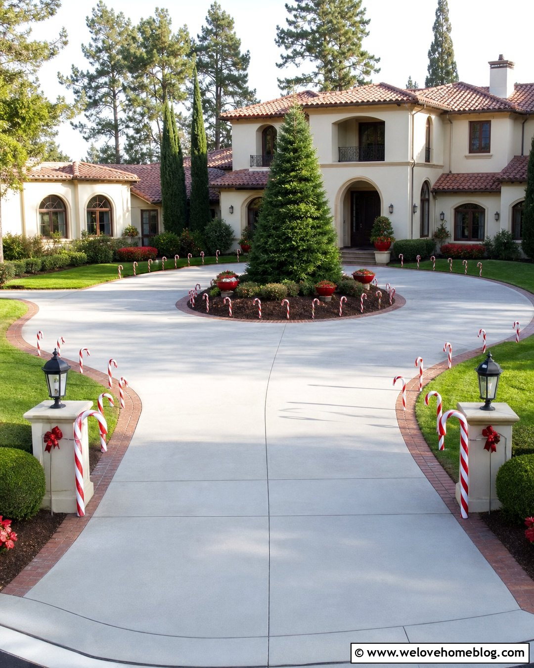 20 Candy Cane Lined Driveway Ideas for Festive Holiday Charm