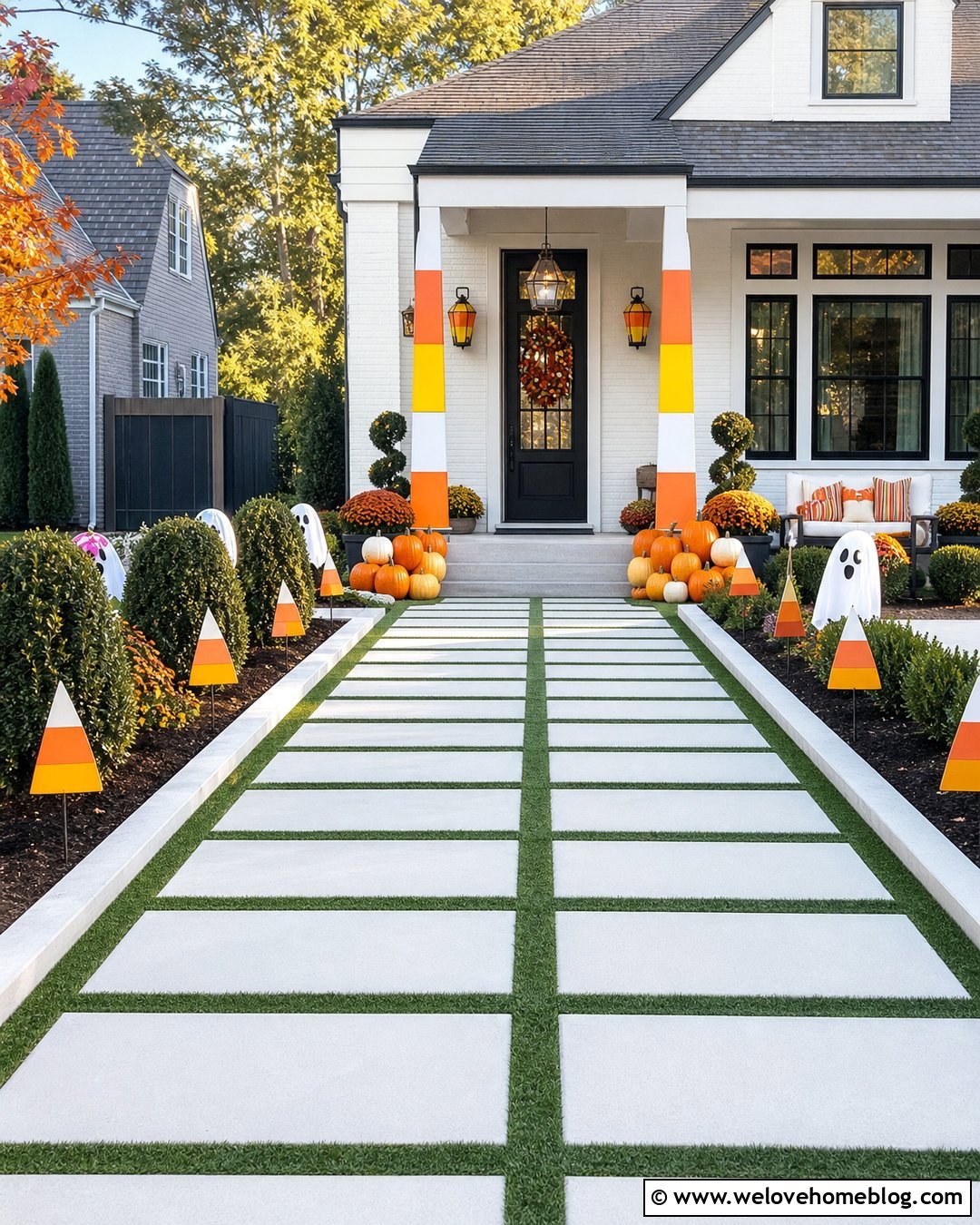 Candy Corn Driveway Halloween Decorations - 25 Driveway Halloween Decorations Ideas