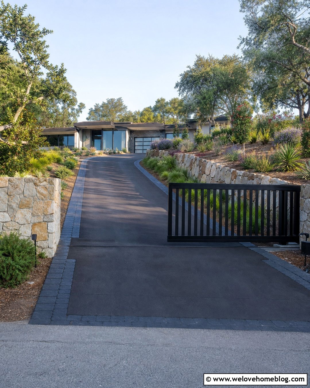 Cantilever Driveway Gate On A Sloped Entrance - 35 entrance gates driveway ideas