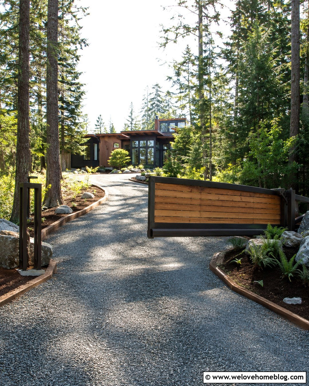Cantilever Driveway Gate for Gravel Driveway - 20 choosing a driveway gate style ideas