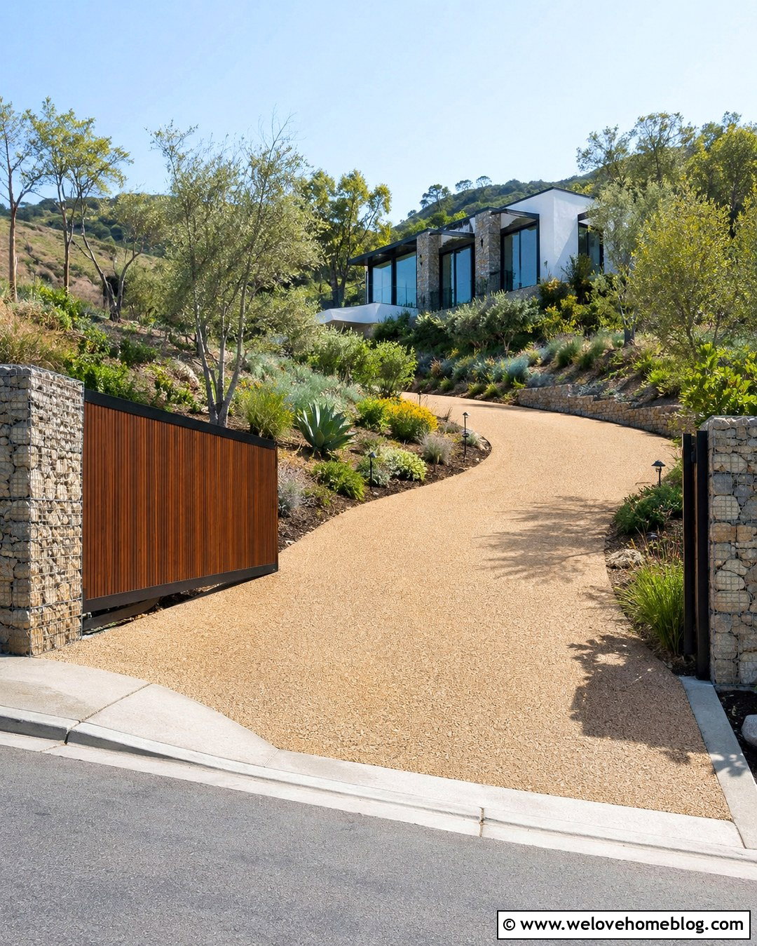 Cantilever Sliding Gate For A Sloped Driveway - 20 driveway sliding gate ideas