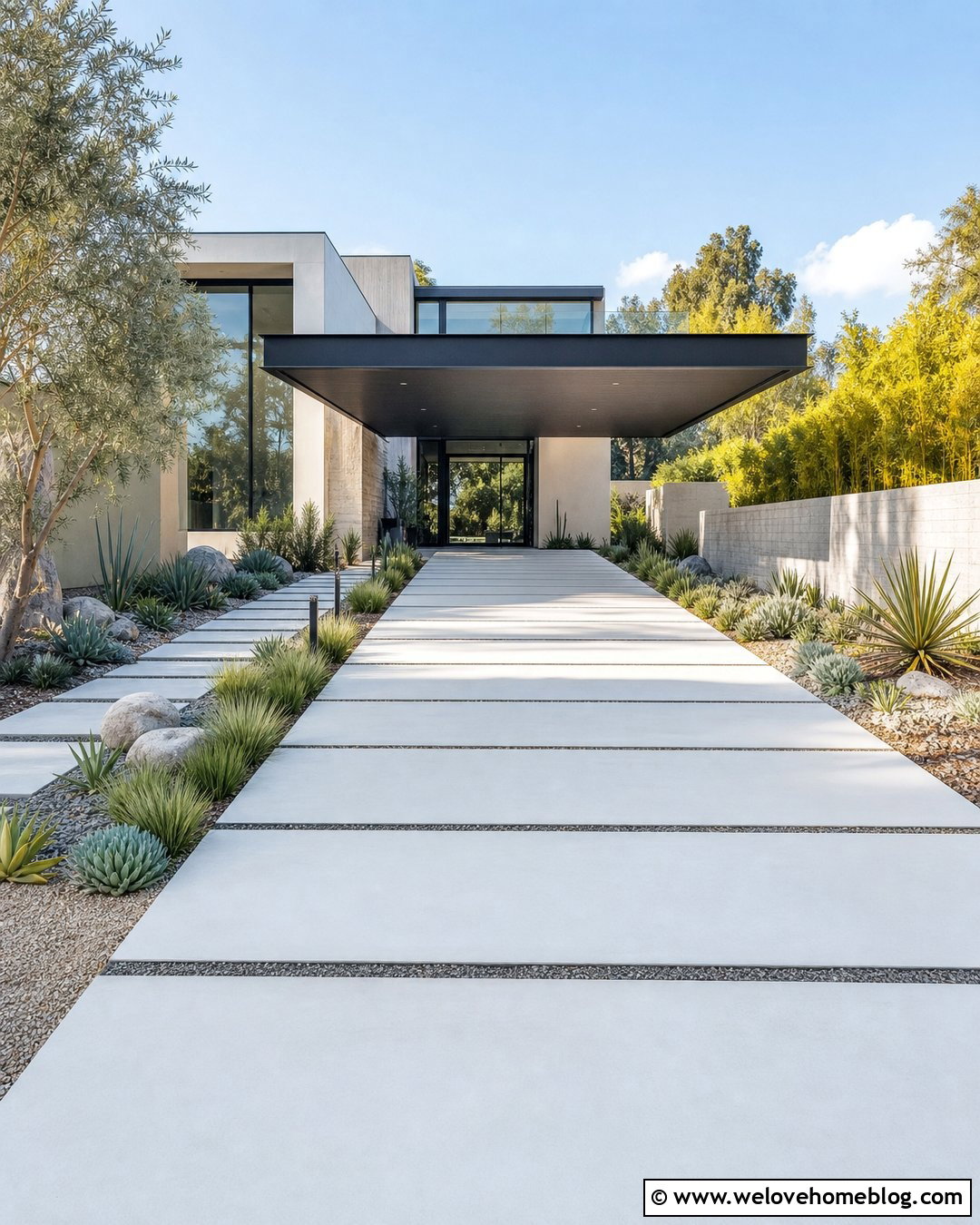 Cantilevered Driveway Overhang - 20 Driveway Overhang Ideas