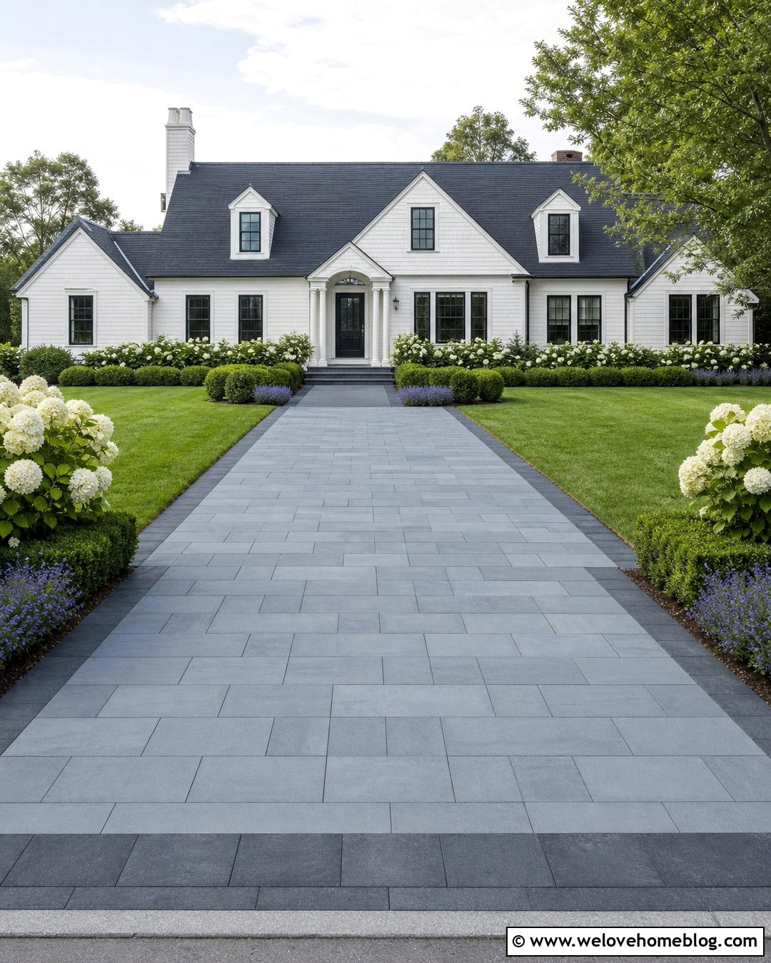 Cape Cod Bluestone Driveway With Granite Borders - 20 Cape Cod Driveway Ideas