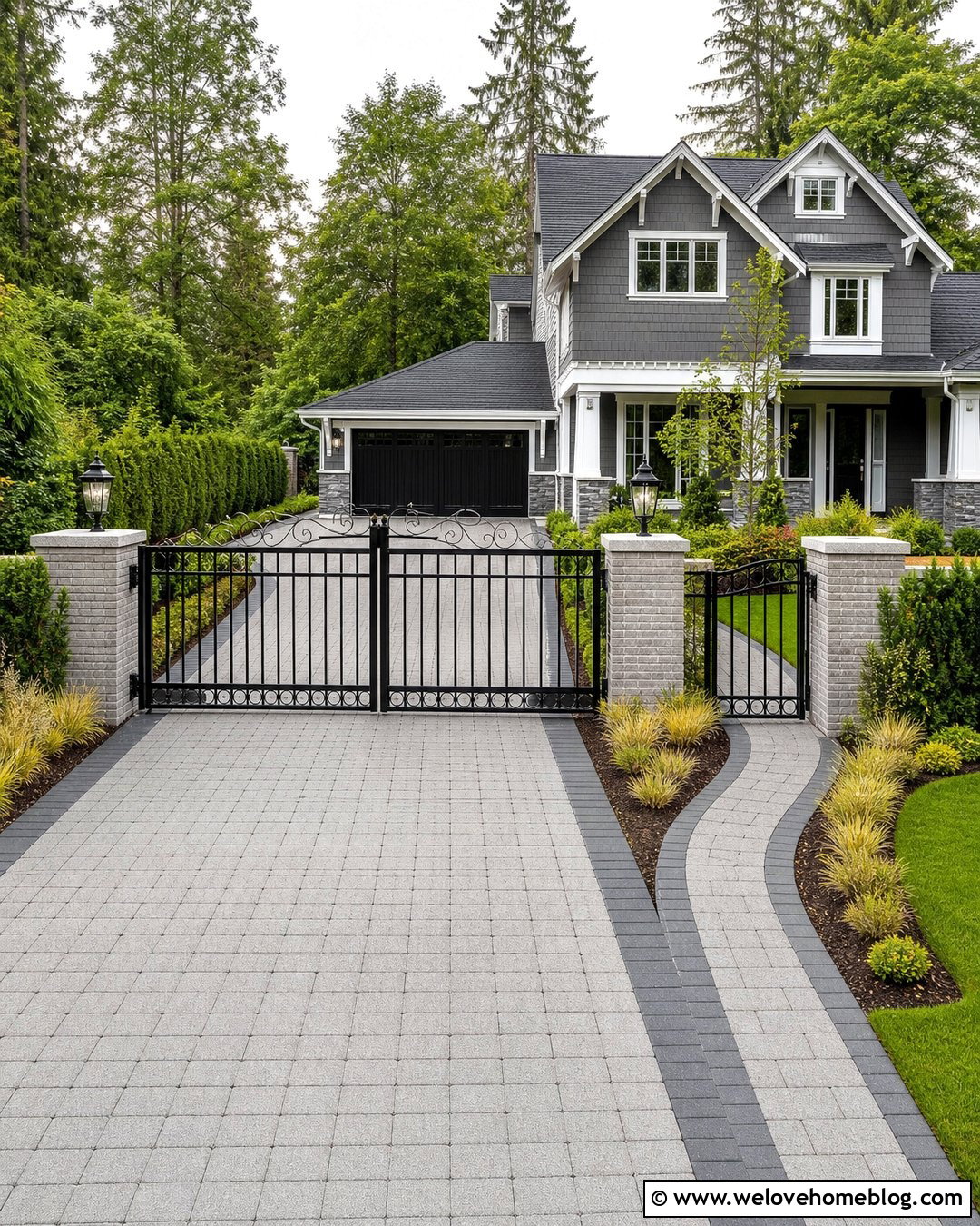Cast Iron Gate With Matching Pedestrian Entrance - 20 Cast Iron Driveway Gates Ideas