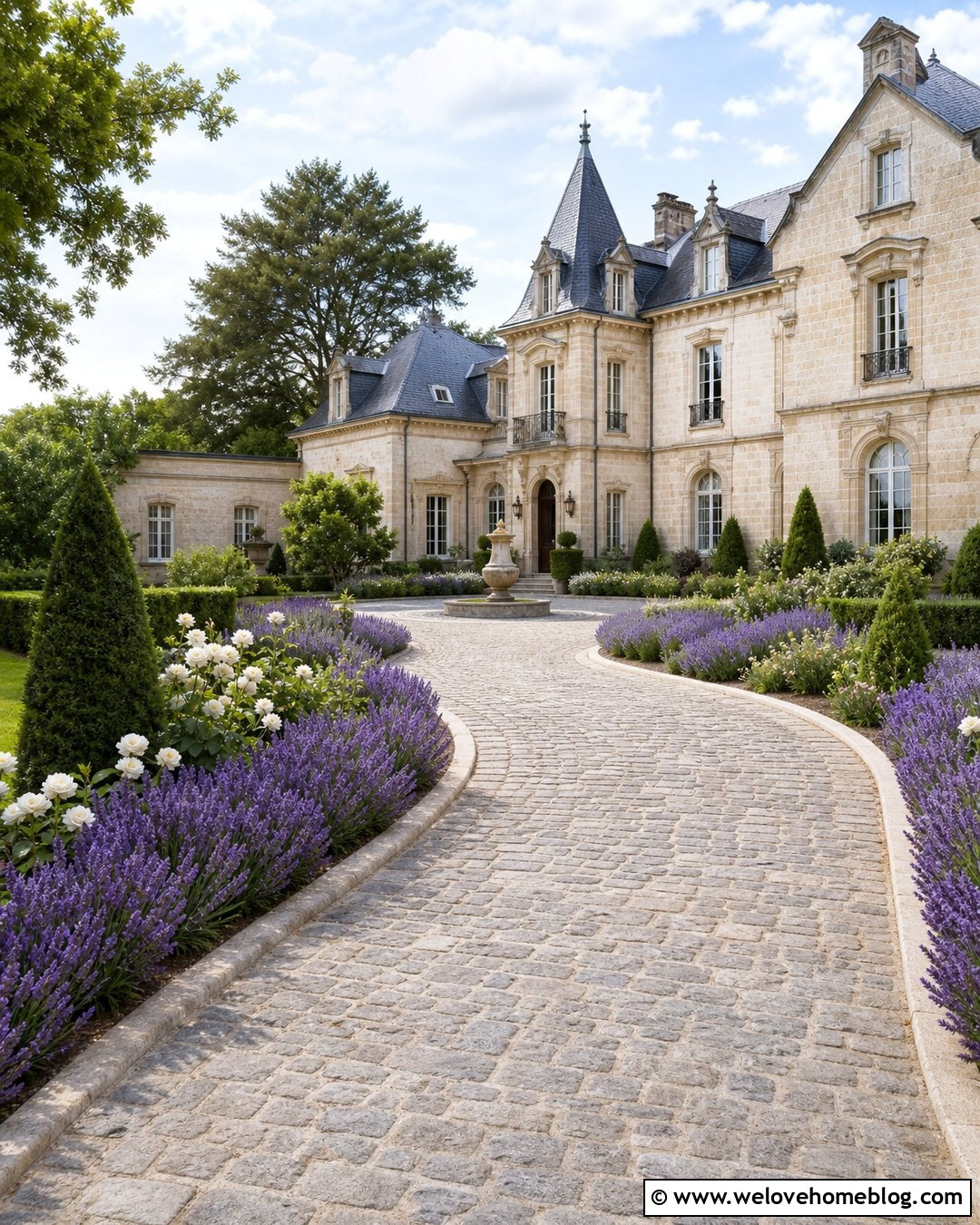 Castle Driveway With Lavender Borders - 25 Castle Driveway Ideas