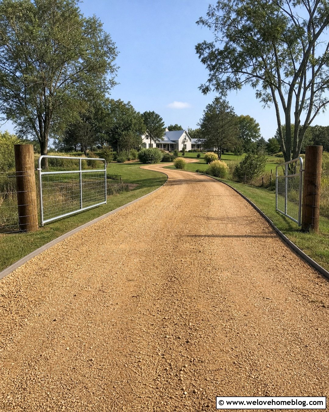 Cattle Gate With Curved Gravel Driveway - 25 Driveway Cattle Gate Entrance Ideas