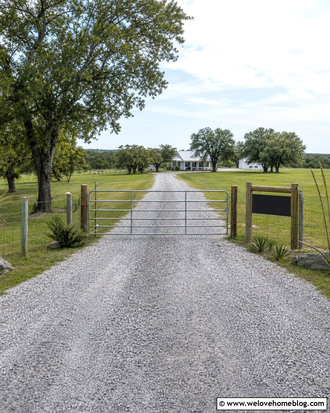 Cattle Gate With Long Gravel Driveway - 25 Farm Gates Entrance Driveways Ideas