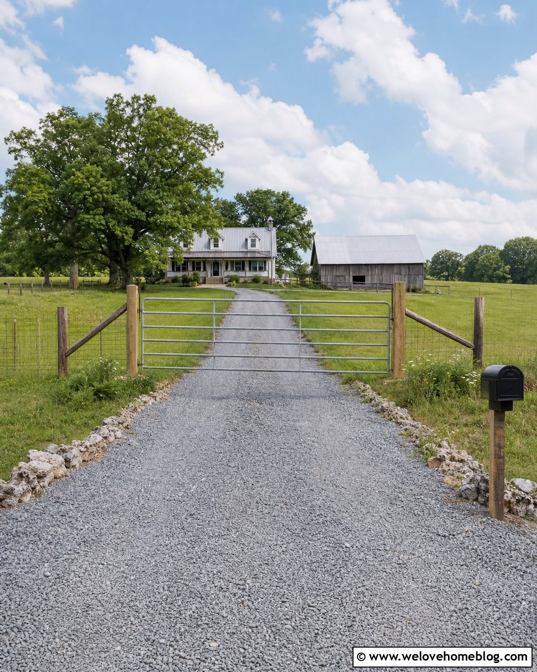 Cattle Gate With Long Gravel Lane - 30 farm gates entrance driveways country ideas
