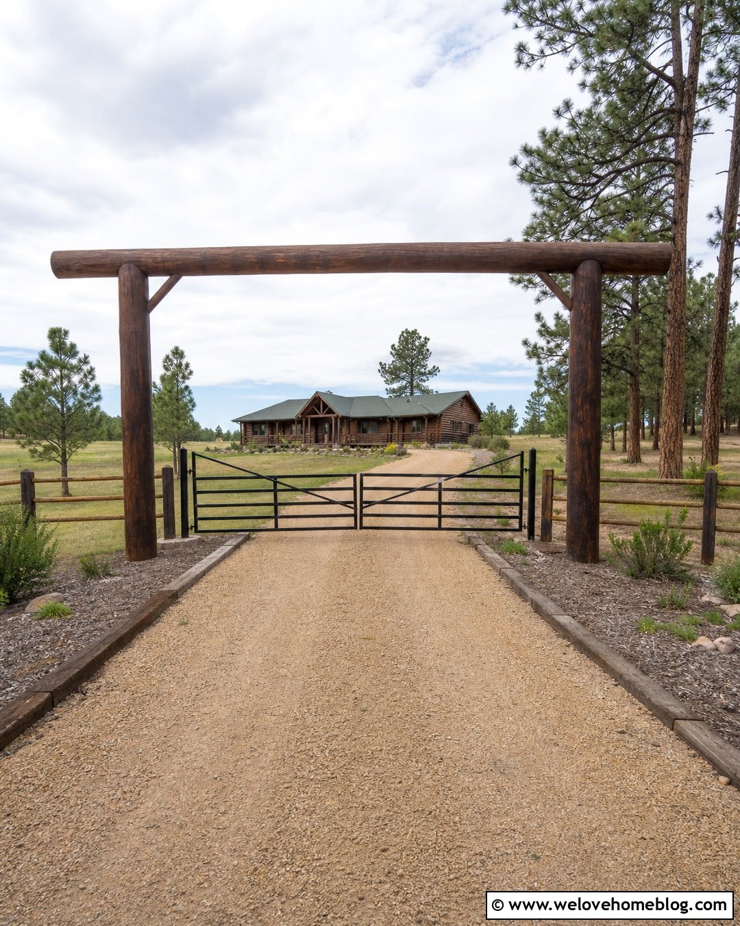 Cattle Gate With Timber Entrance Arch - 25 Driveway Cattle Gate Entrance Ideas