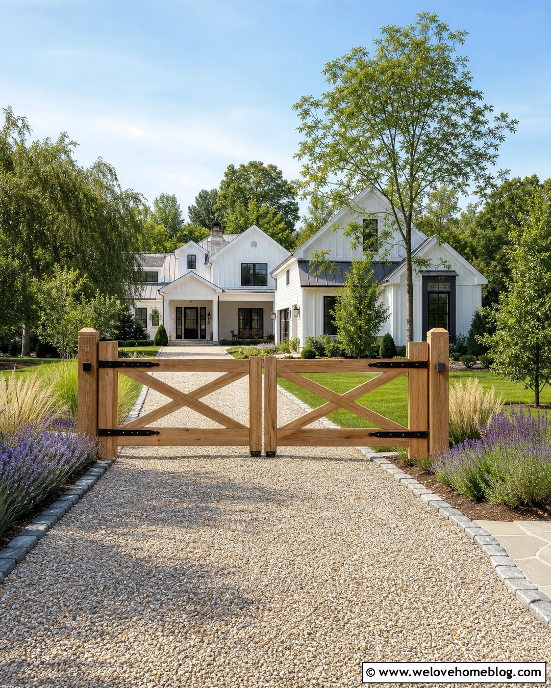 Cedar Double Swing Driveway Gate - 20 Homemade Driveway Gate Ideas
