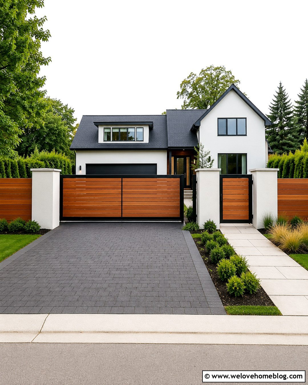 20 Cedar Driveway Gate Ideas for Warm, Natural Curb Appeal