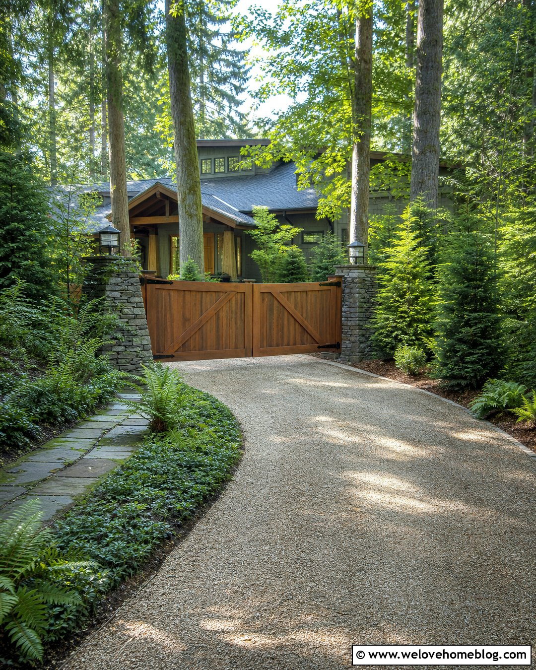 Cedar Driveway Gate - 45 Driveway Gate Ideas