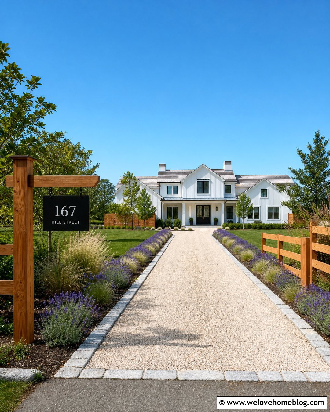 Cedar Driveway Sign Post With Gravel Driveway - 20 Driveway Sign Post Ideas