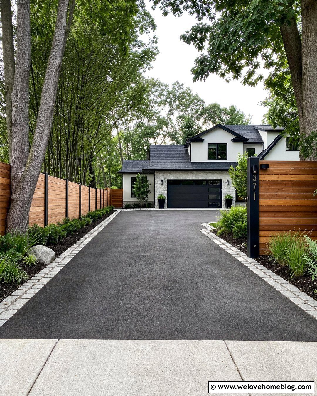 Cedar Privacy Driveway Fence - 25 Driveway Fencing Ideas