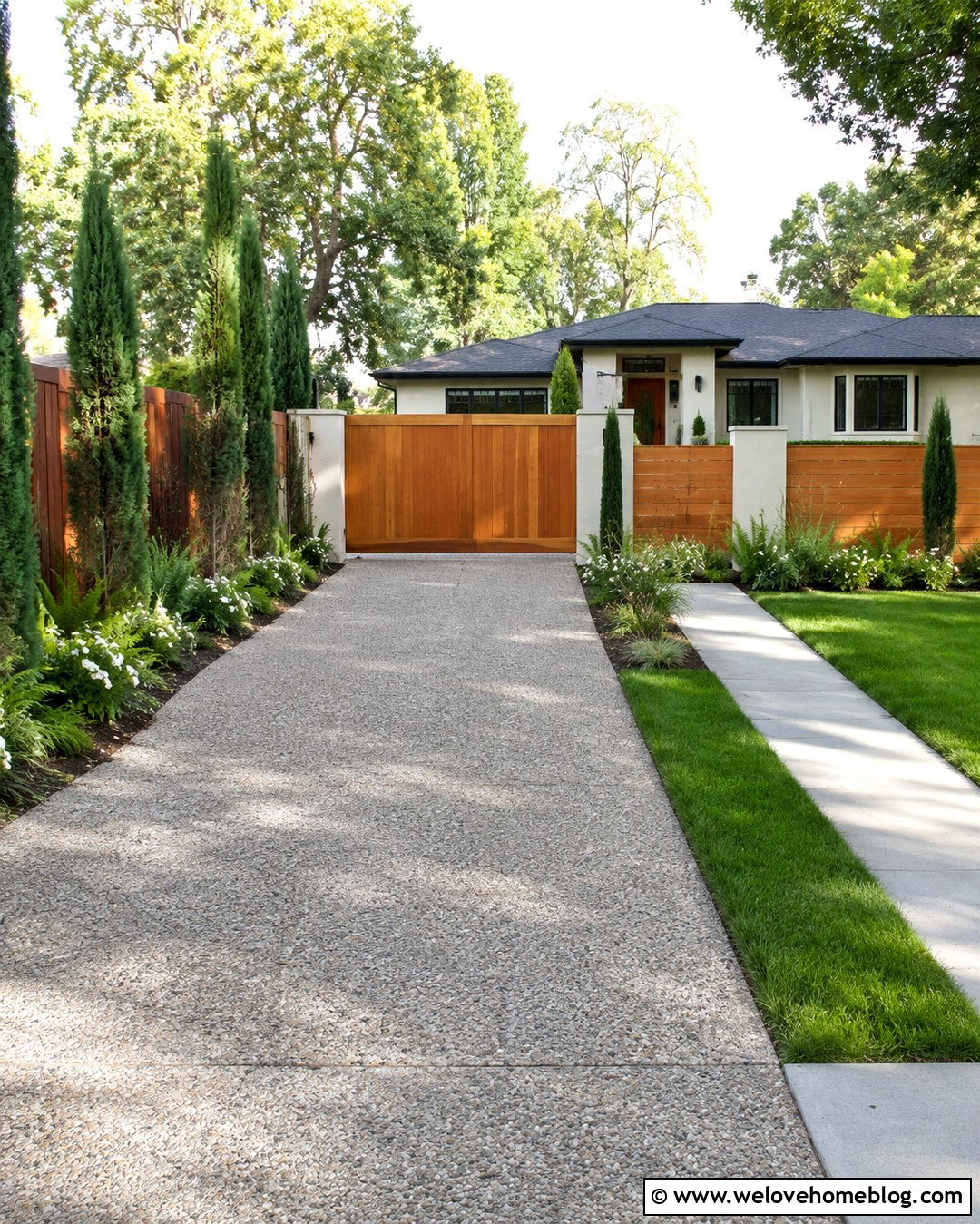 Cedar Privacy Driveway Gate - 20 Driveway Gate For Homes Ideas