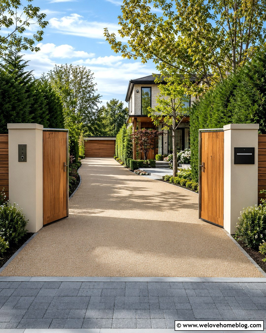 Cedar Privacy Driveway Gate - 20 Driveway Gate Inspiration Ideas
