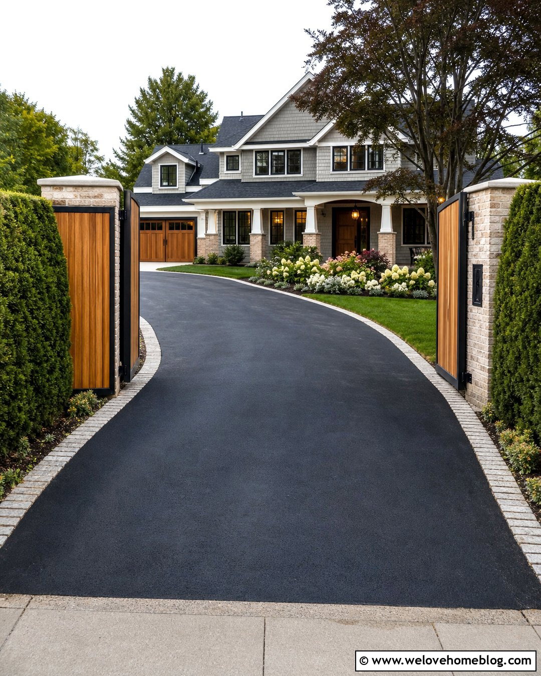 Cedar Privacy Driveway Gate - 35 Driveway Entry Gates and Entrance Ideas