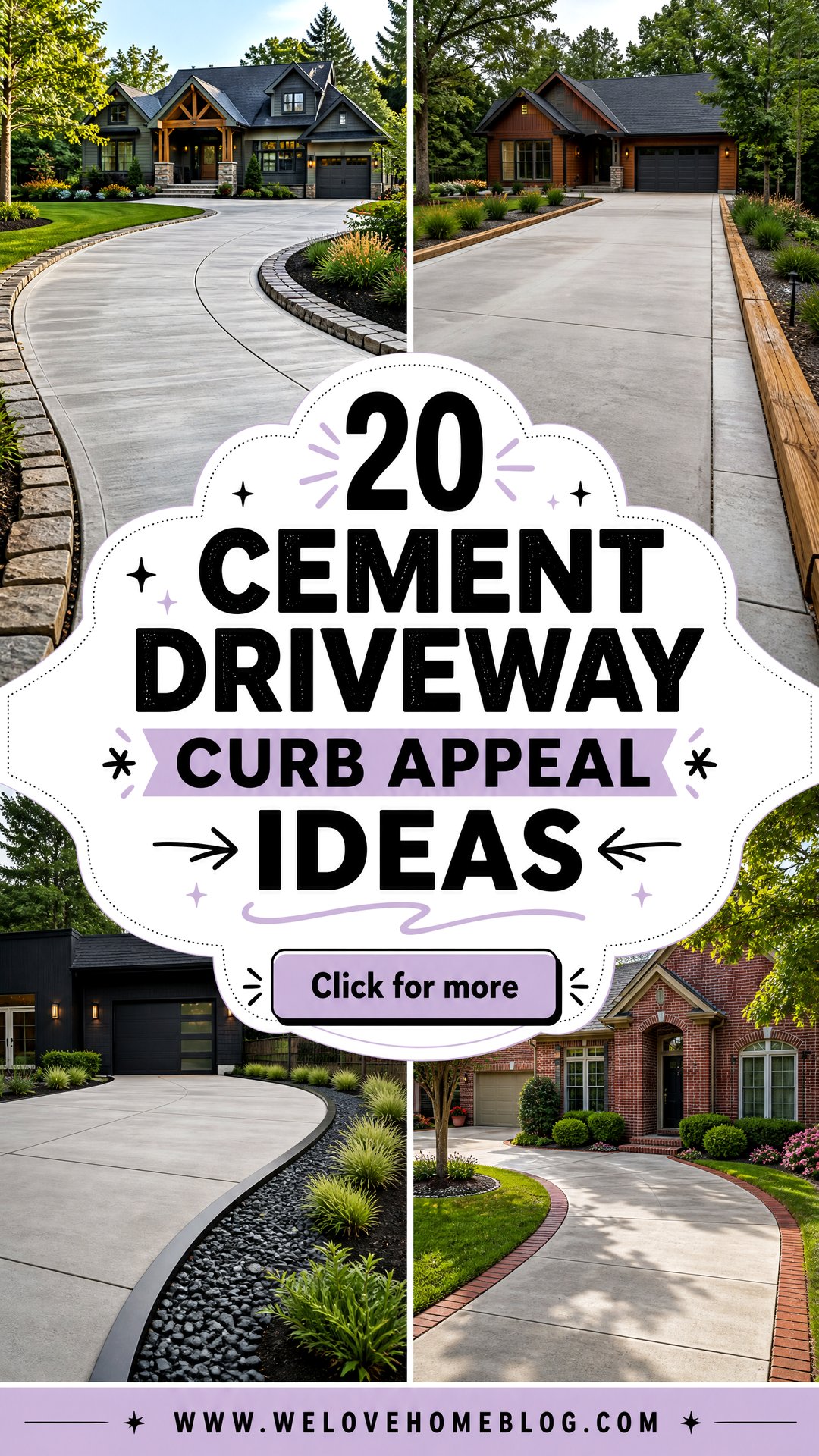 20 Cement Driveway Curb Appeal Ideas for a Striking Entry - 20 Cement Driveway Curb Appeal Ideas for a Striking Entry