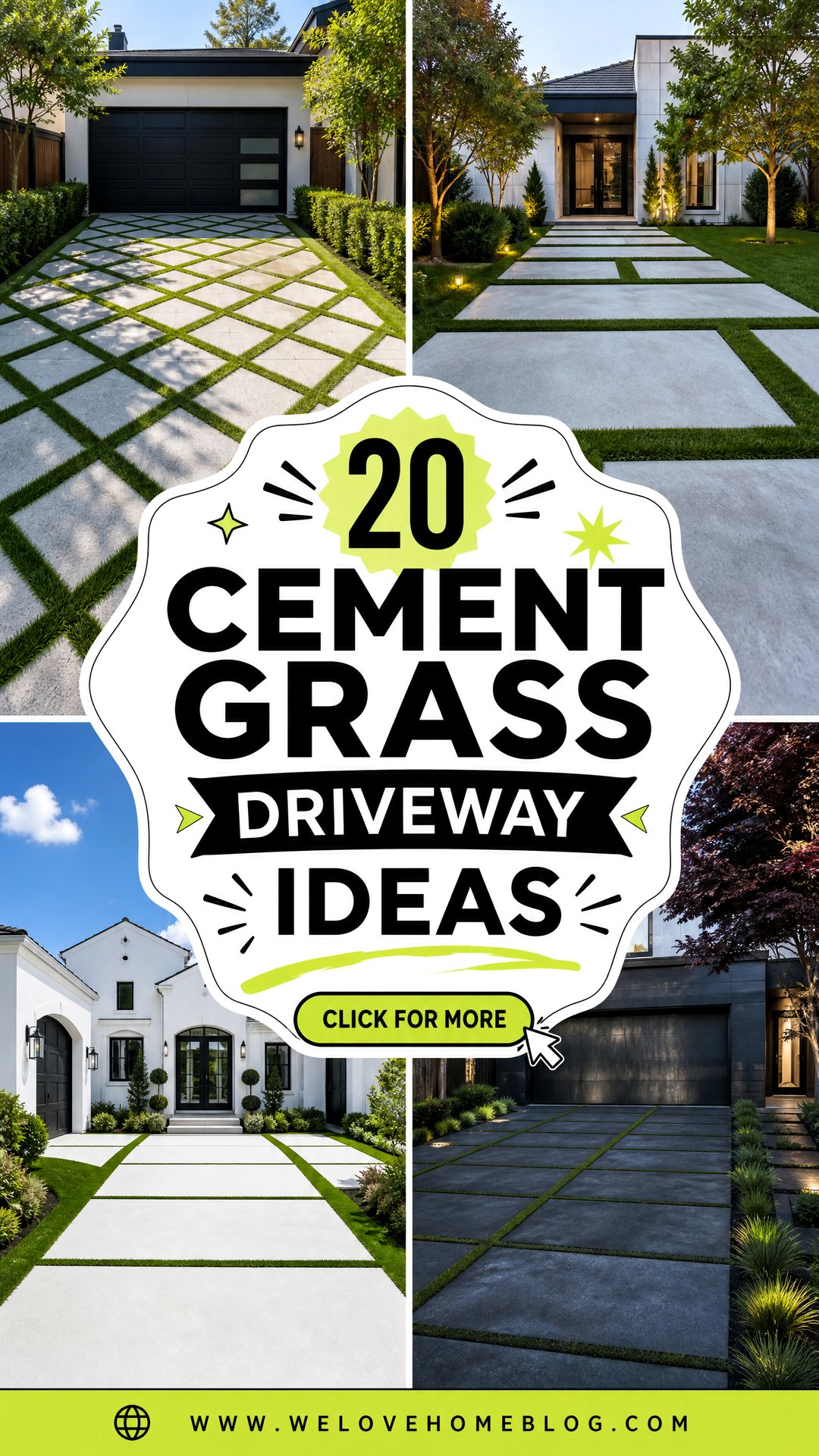 20 Cement Grass Driveway Ideas for a Striking Modern Look - 20 Cement Grass Driveway Ideas for a Striking Modern Look